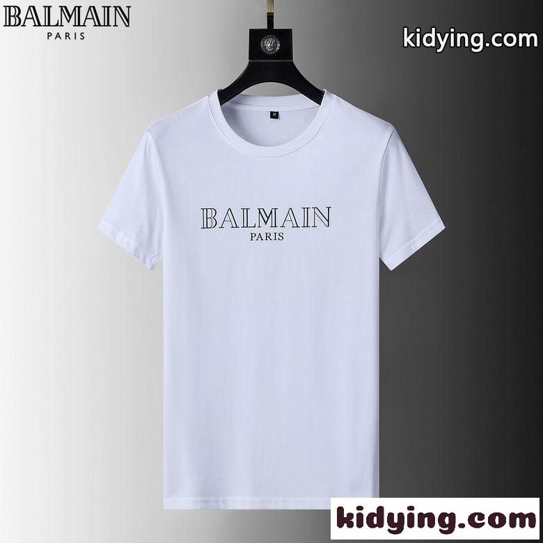 シンプル ロゴ プリント 着心地いい クルーネック 半袖 バルマン tシャツ コピー カジュアル おしゃれ トップス-2