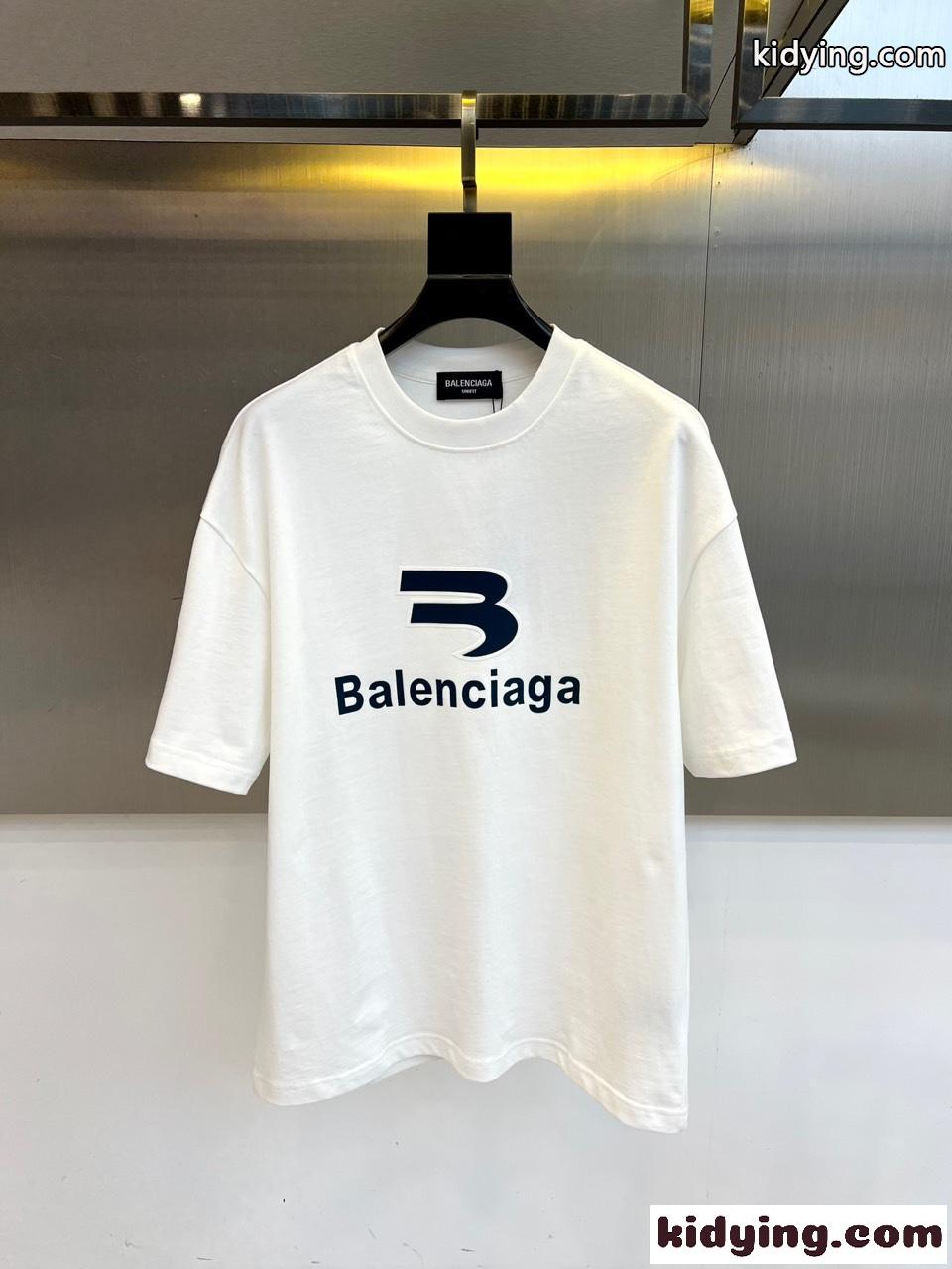 ベーシック ロゴ 半袖Tシャツ バレンシアガ Tシャツ 偽物 コットン ホワイト-0
