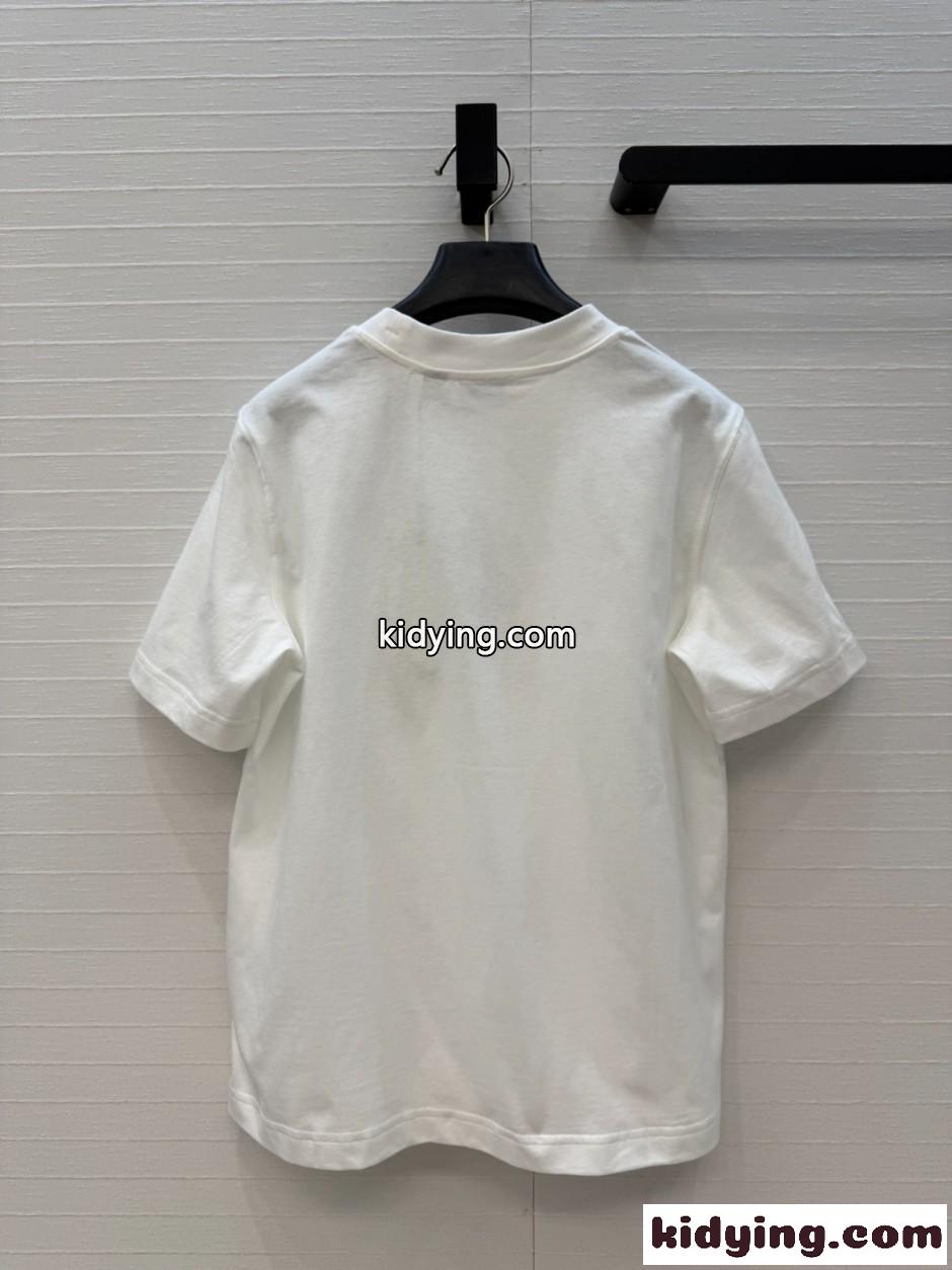 バーバリー Tシャツ 偽物 チェックナイトスタンプ コットンTシャツ-3