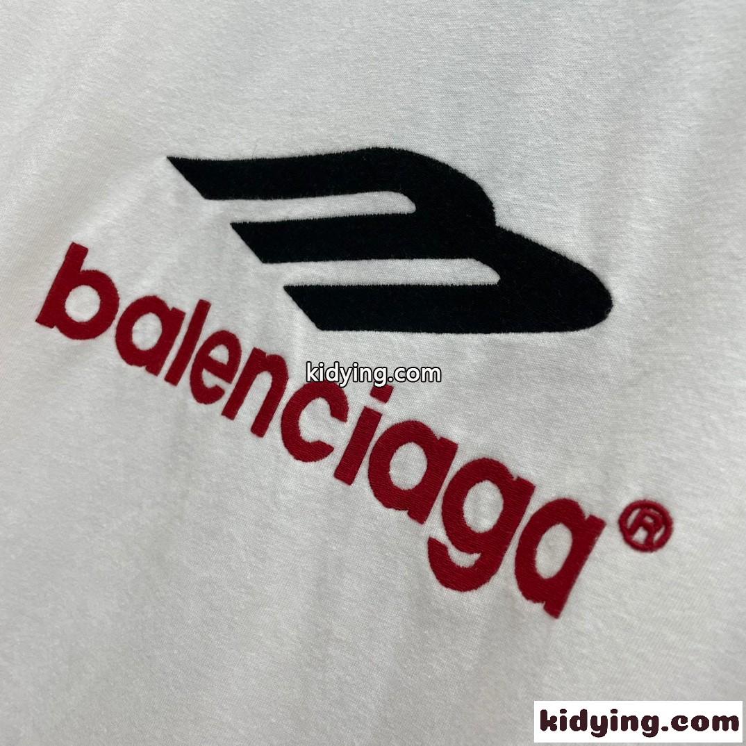 人気 ユニセックス 3B SPORTS ICON ロングスリーブ Tシャツ バレンシアガ Tシャツ コピー ホワイト-2