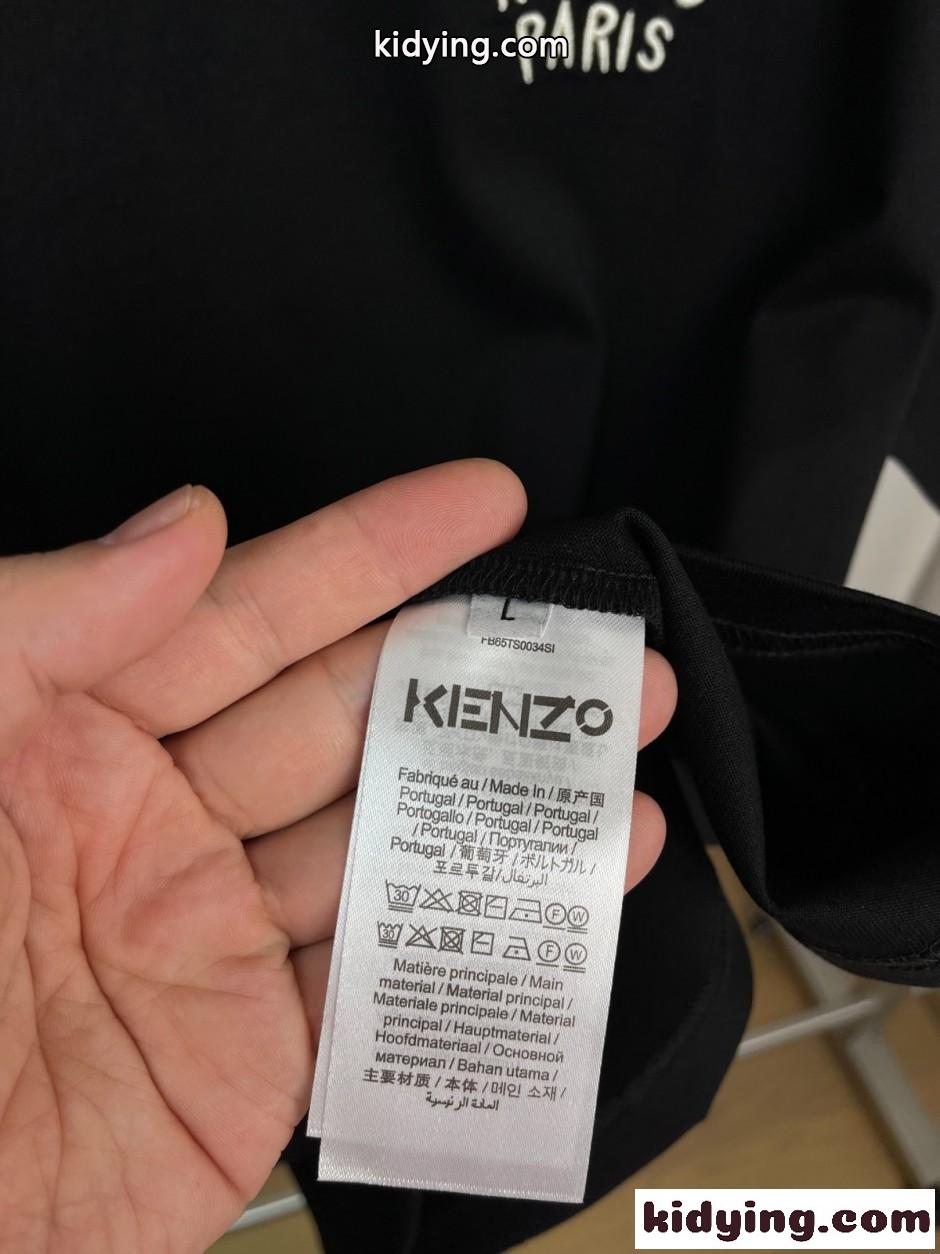 KENZO Boke Heart 半袖Tシャツ コットン ケンゾー Tシャツ コピー ブラック-2