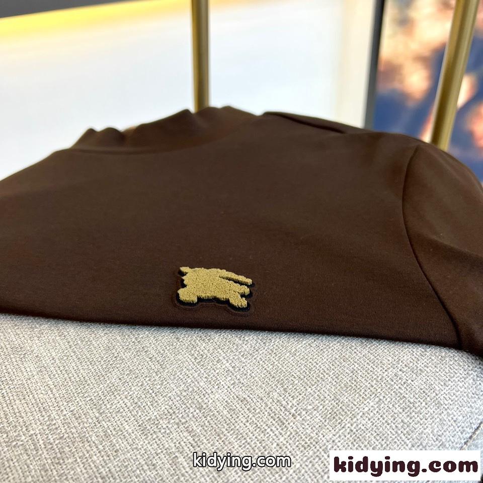 シンプル 合わせやすい 秋冬 メンズ 長袖Tシャツ バーバリー Tシャツ コピー ブラウン-2