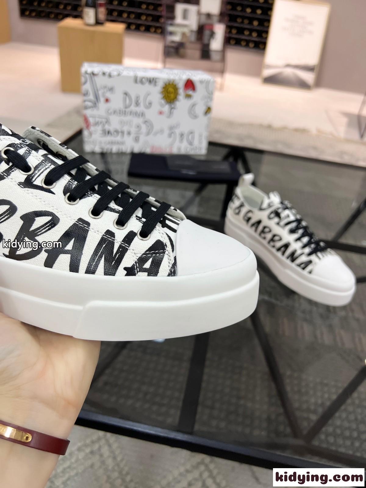 カジュアル ストリート ロゴ プリント ドルチェ&ガッバーナ スニーカー コピー おしゃれ 人気 快適 レースアップ-4