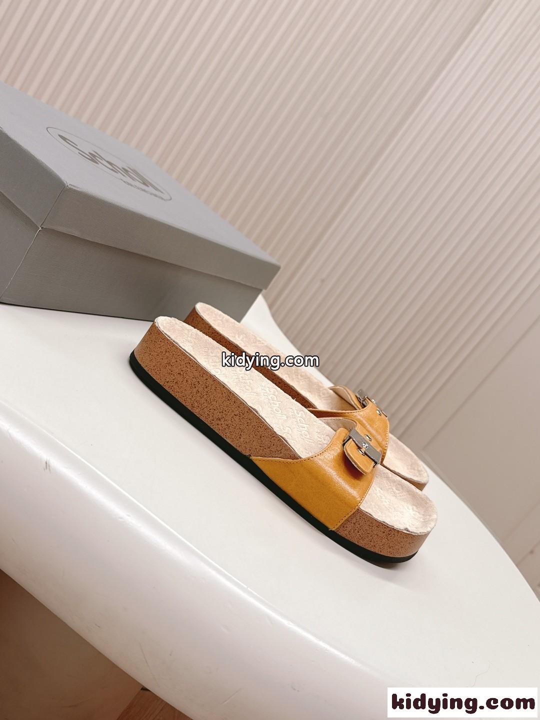 BALENCIAGA I Scholl フラット サンダル バレンシアガ サンダル コピー ブラウン-1