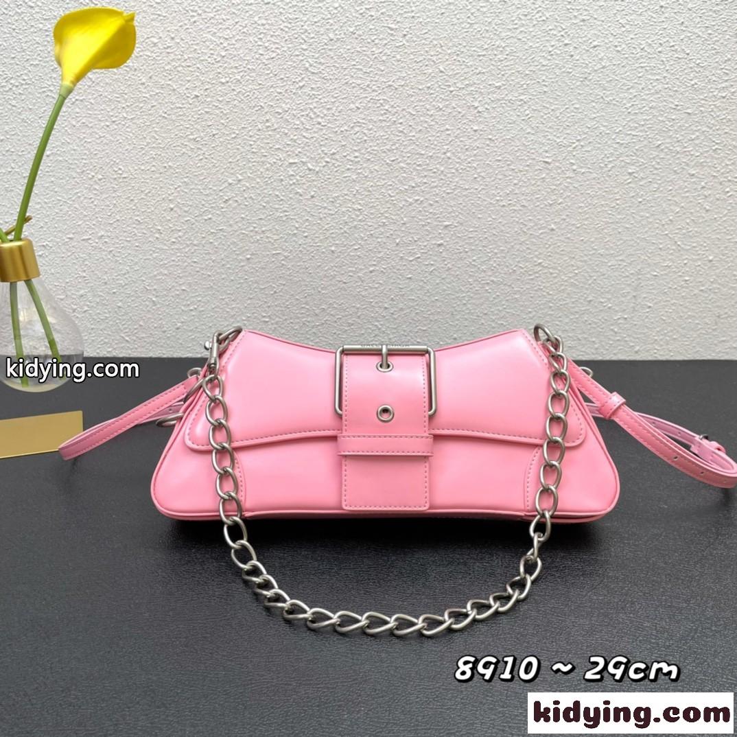 上品 おしゃれ LINDSAY スモール ショルダーバッグ バレンシアガ バック コピー チェーンバッグ ピンク-1