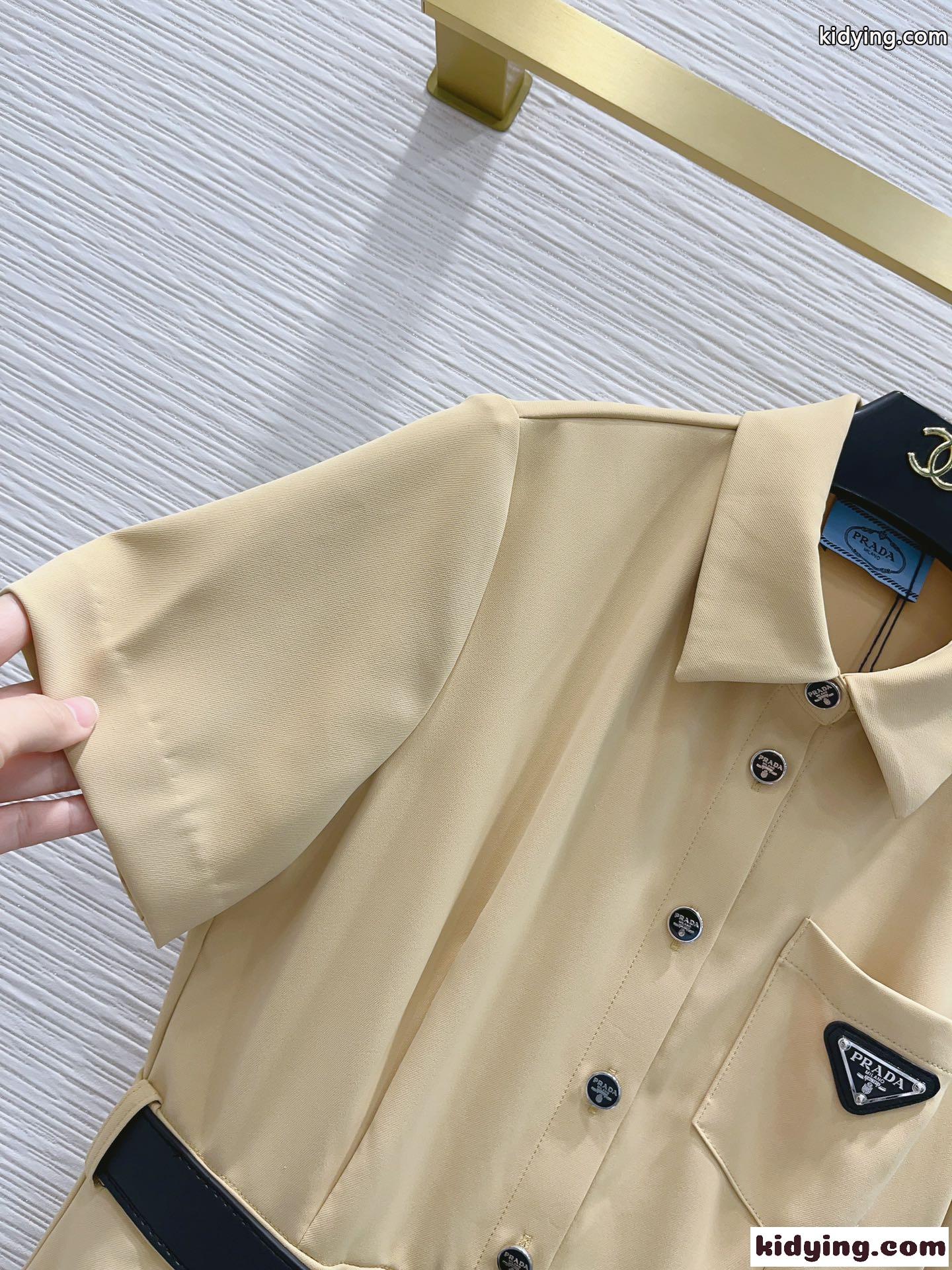 定番 おしゃれ 半袖 シャツドレス プラダ ワンピース コピー レディース-0