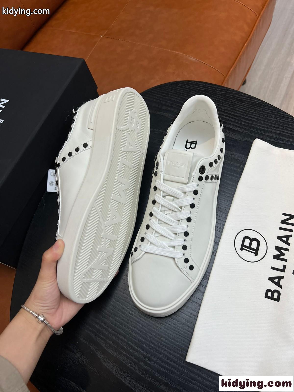 バルマン スニーカー コピー 定番 レザー B-Skate スニーカー ホワイト-4