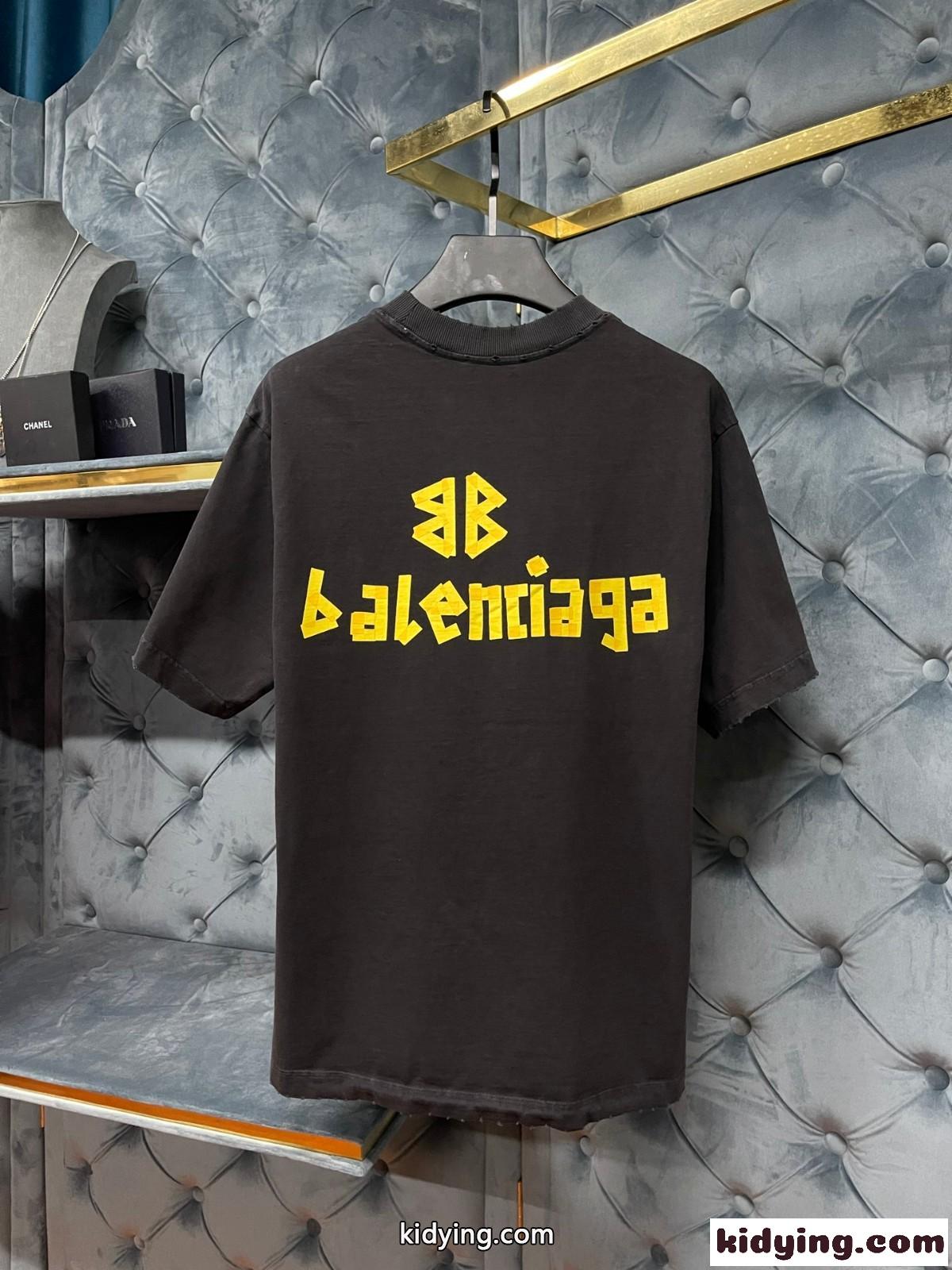 人気 カジュアル Tape Type プリント バレンシアガ Tシャツ コピー 半袖 トップス-4