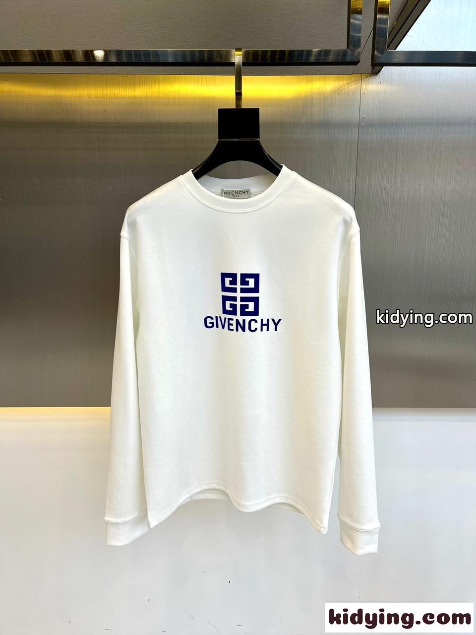 定番 カジュアル ロゴ コットン 長袖Tシャツ ジバンシィ Tシャツ コピー ホワイト-0