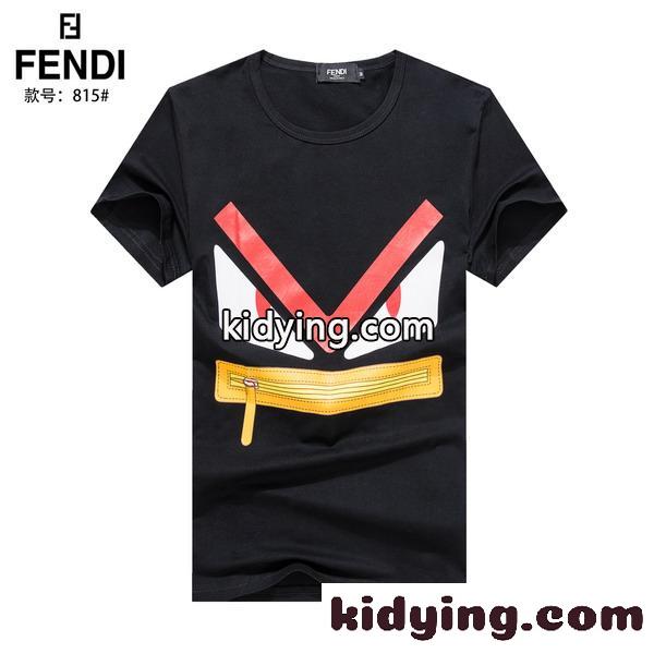 存在感のある 個性的 ストリート プリント フェンディ Tシャツ コピー カジュアル おしゃれ 半袖 トップス-1