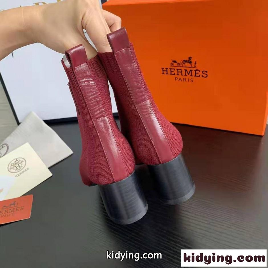 HERMES エルメス ジェナ ショートブーツ コピー アンクルブーツ レッド-2