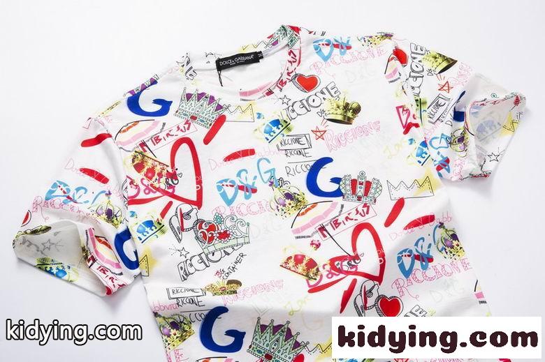 注目される ドルチェ&ガッバーナ Tシャツ コピー クールネック オシャレ 半袖 トップス 総柄 プリント メンズ 春夏-4