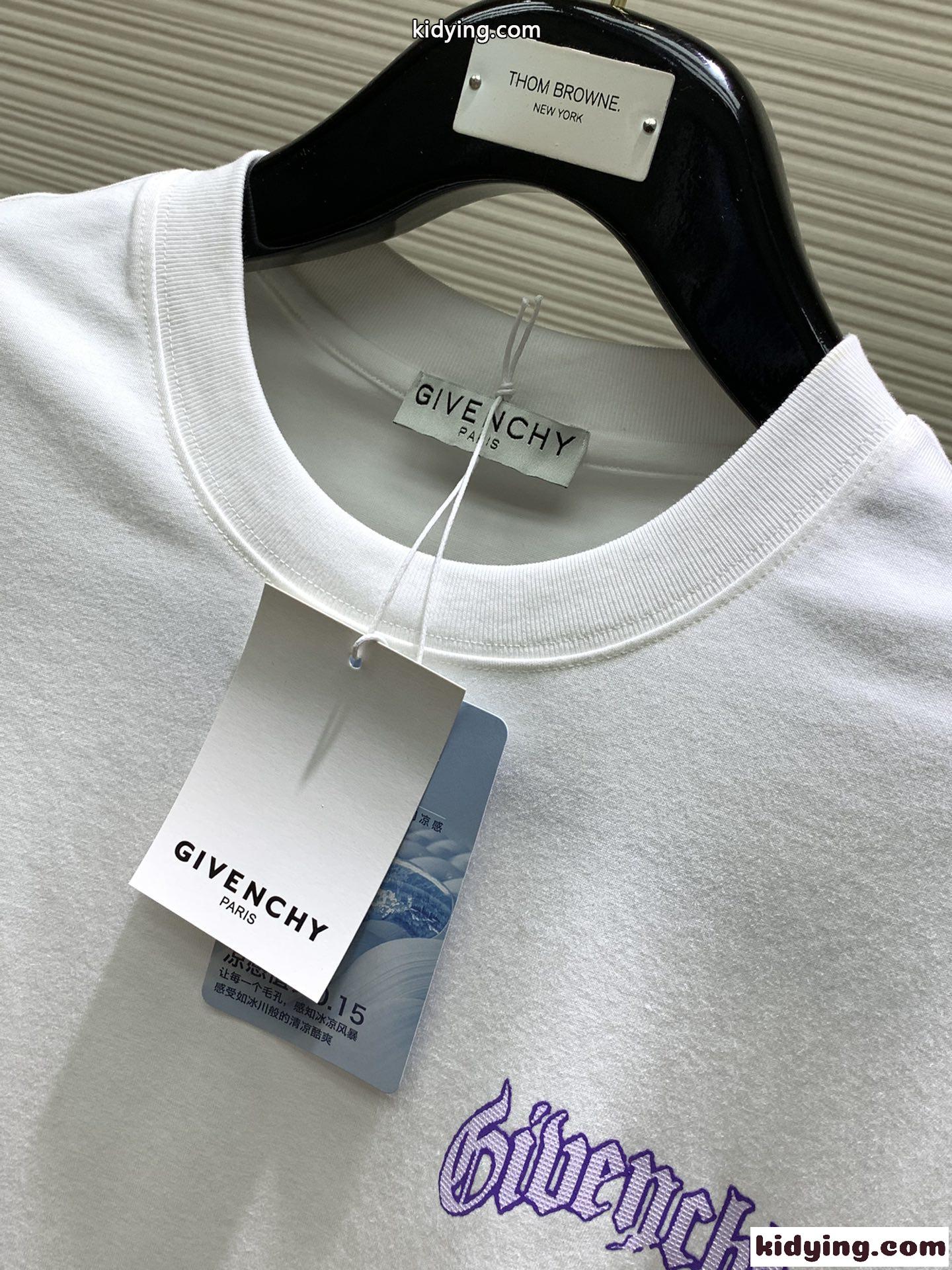 着心地いい コットン ジバンシィ Tシャツ 偽物 クルーネック 半袖Tシャツ ホワイト-1