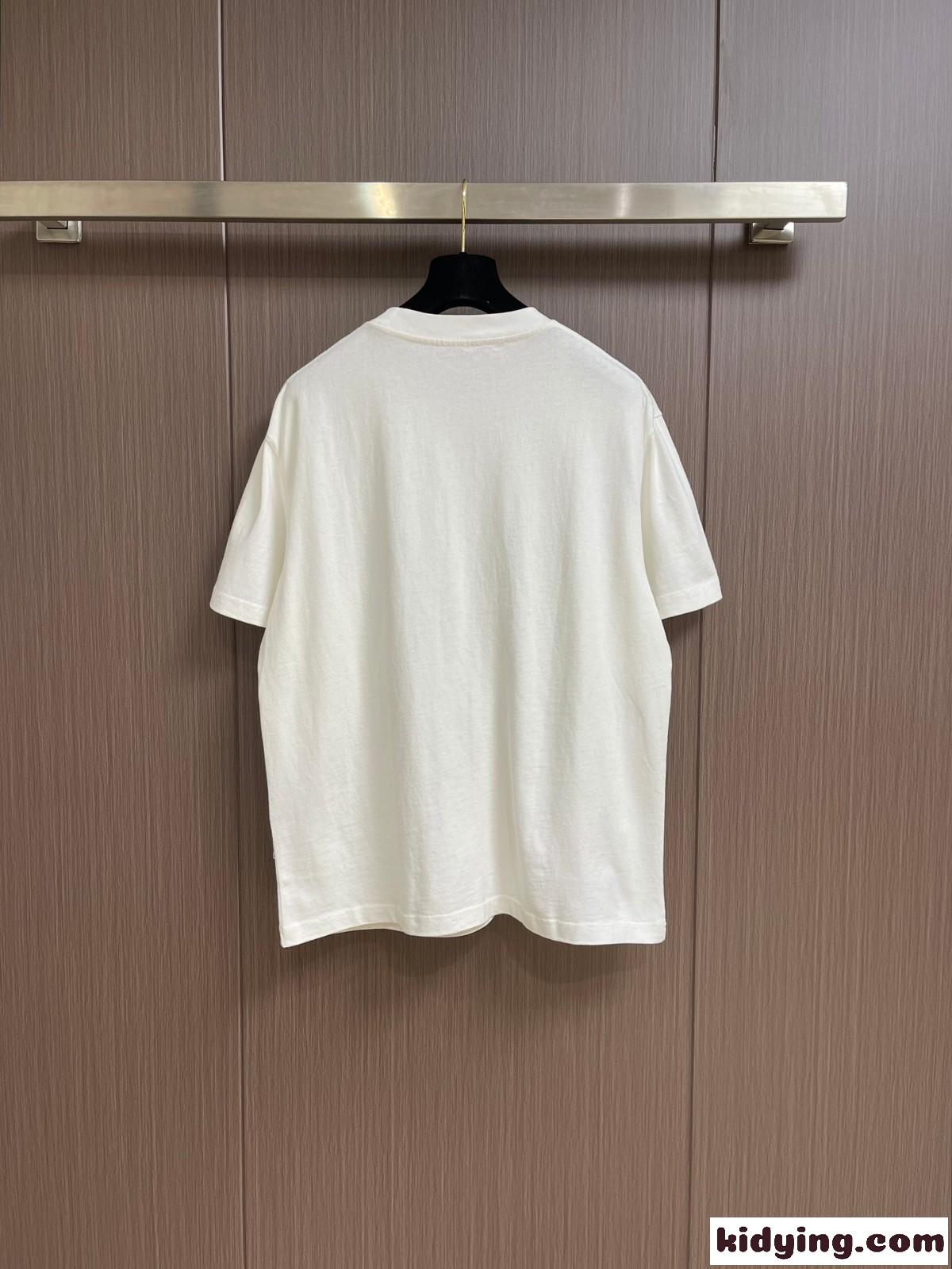 クリスチャン・ディオール Tシャツ コピー シンプル ロゴ入り 半袖Tシャツ ホワイト-2