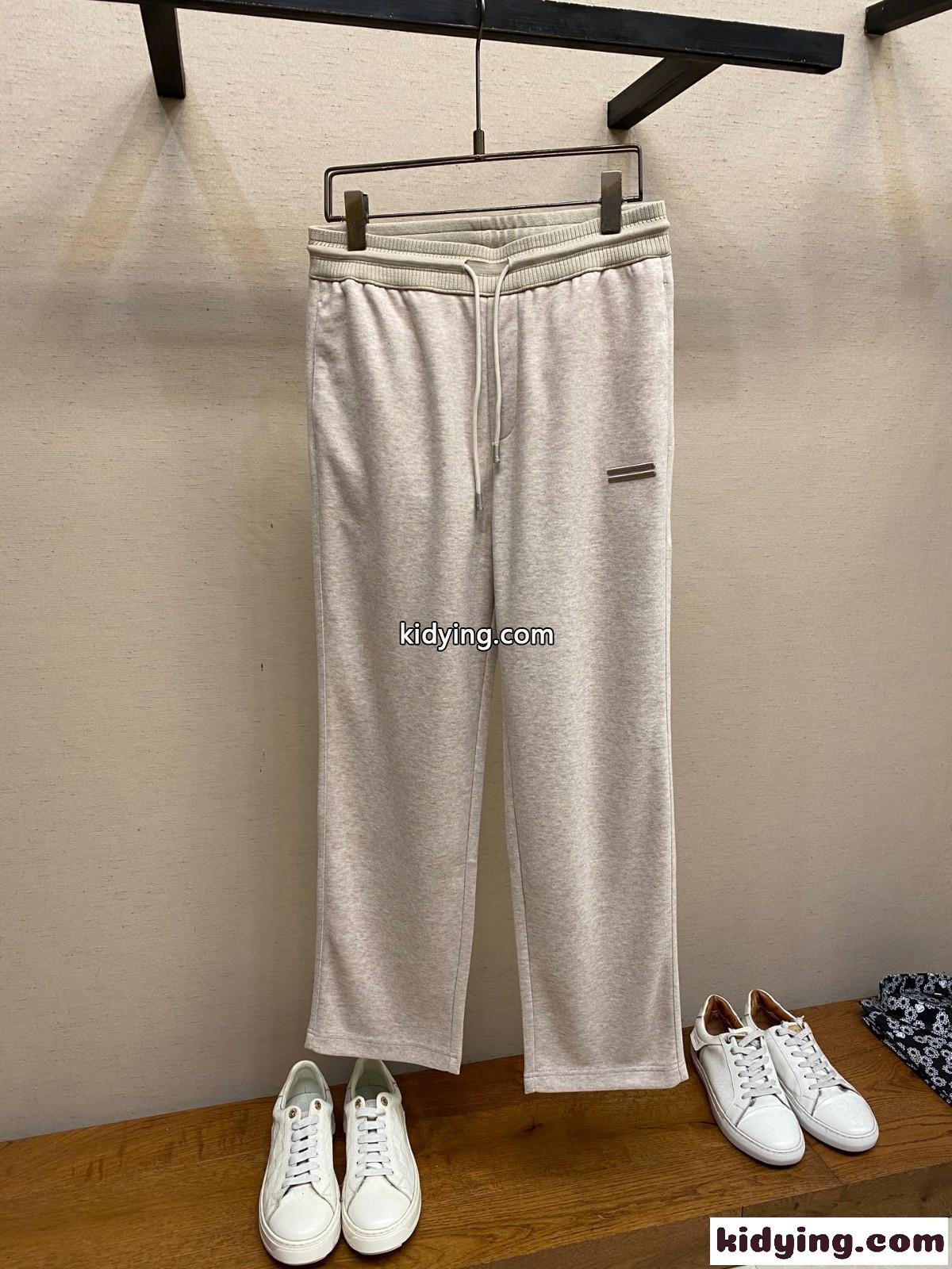 エルメネジルド・ゼニア パンツ 偽物 カジュアル リラックス スウェットパンツ ベージュ-1