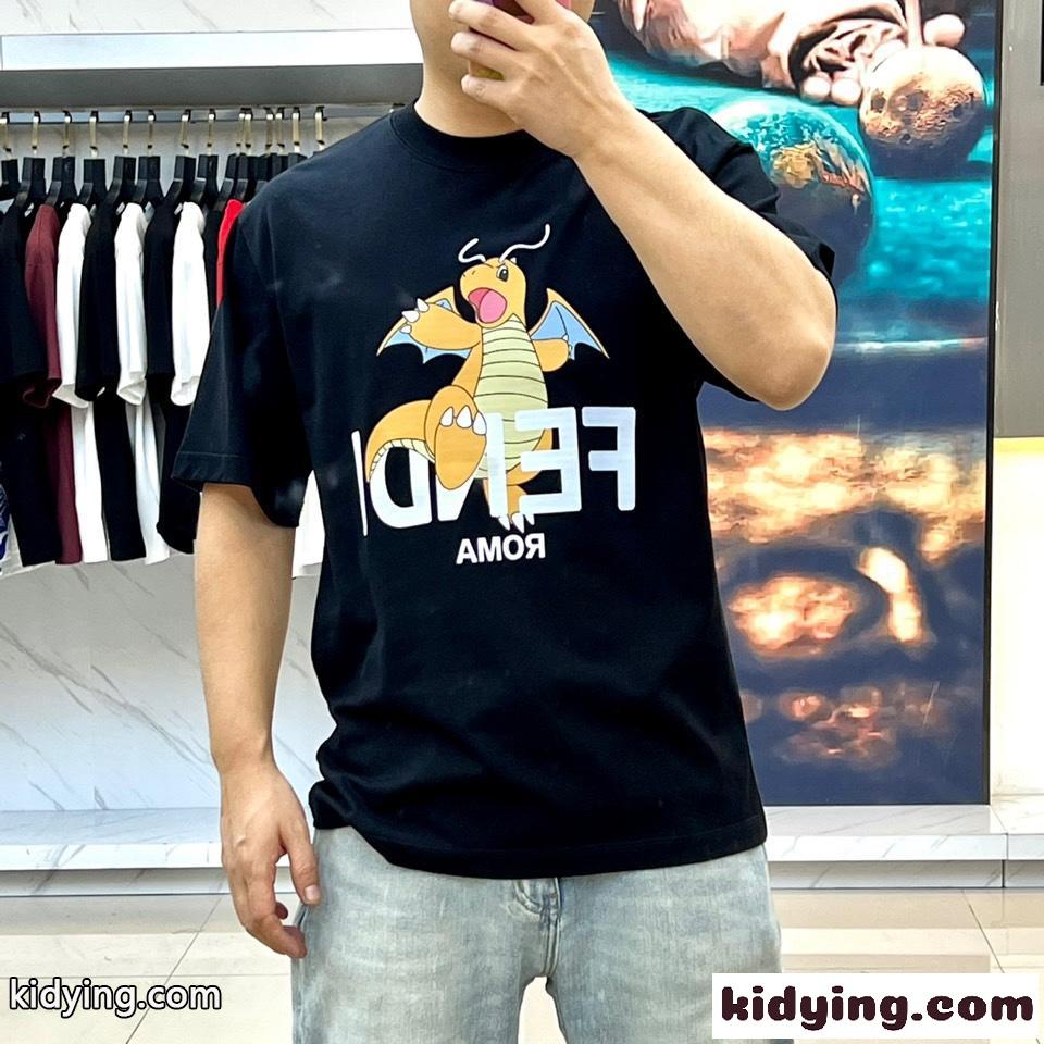大人気 FENDI x FRGMT x POKEMON フェンディ 半袖Tシャツ コピー ブラック-1