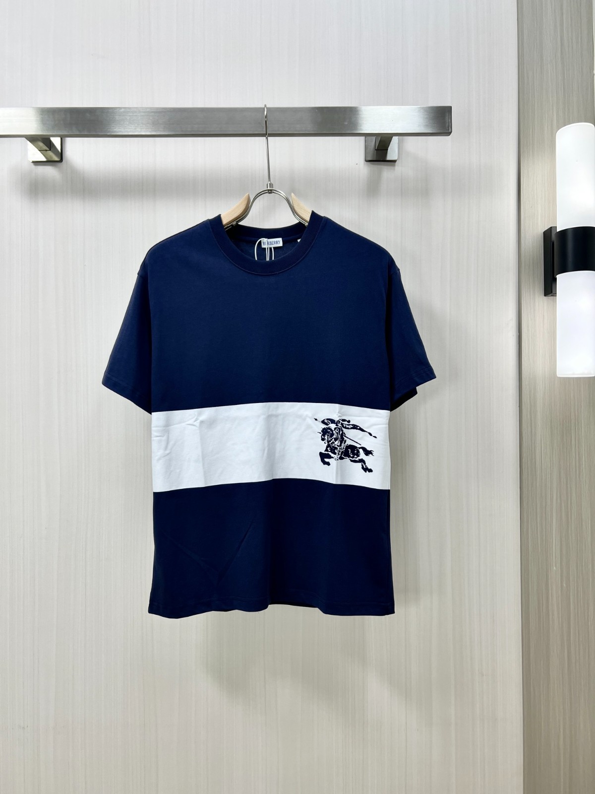 EKD ストライプ コットンTシャツ バーバリー Tシャツ コピー ブルー-0