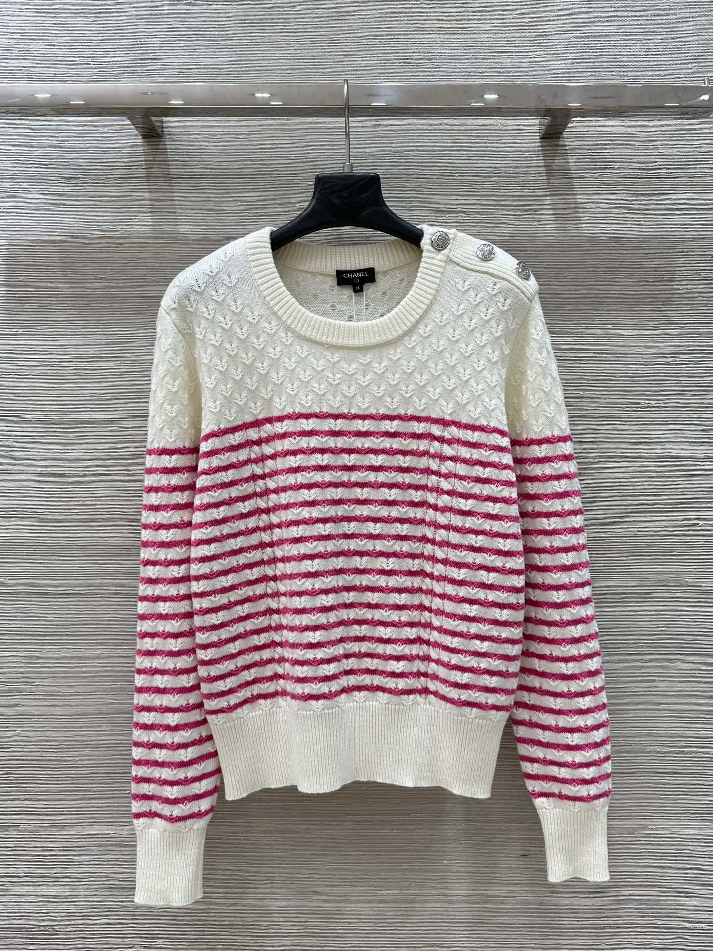 合わせやすい カシミヤ クルーネック プルオーバー シャネル セーター コピー-1