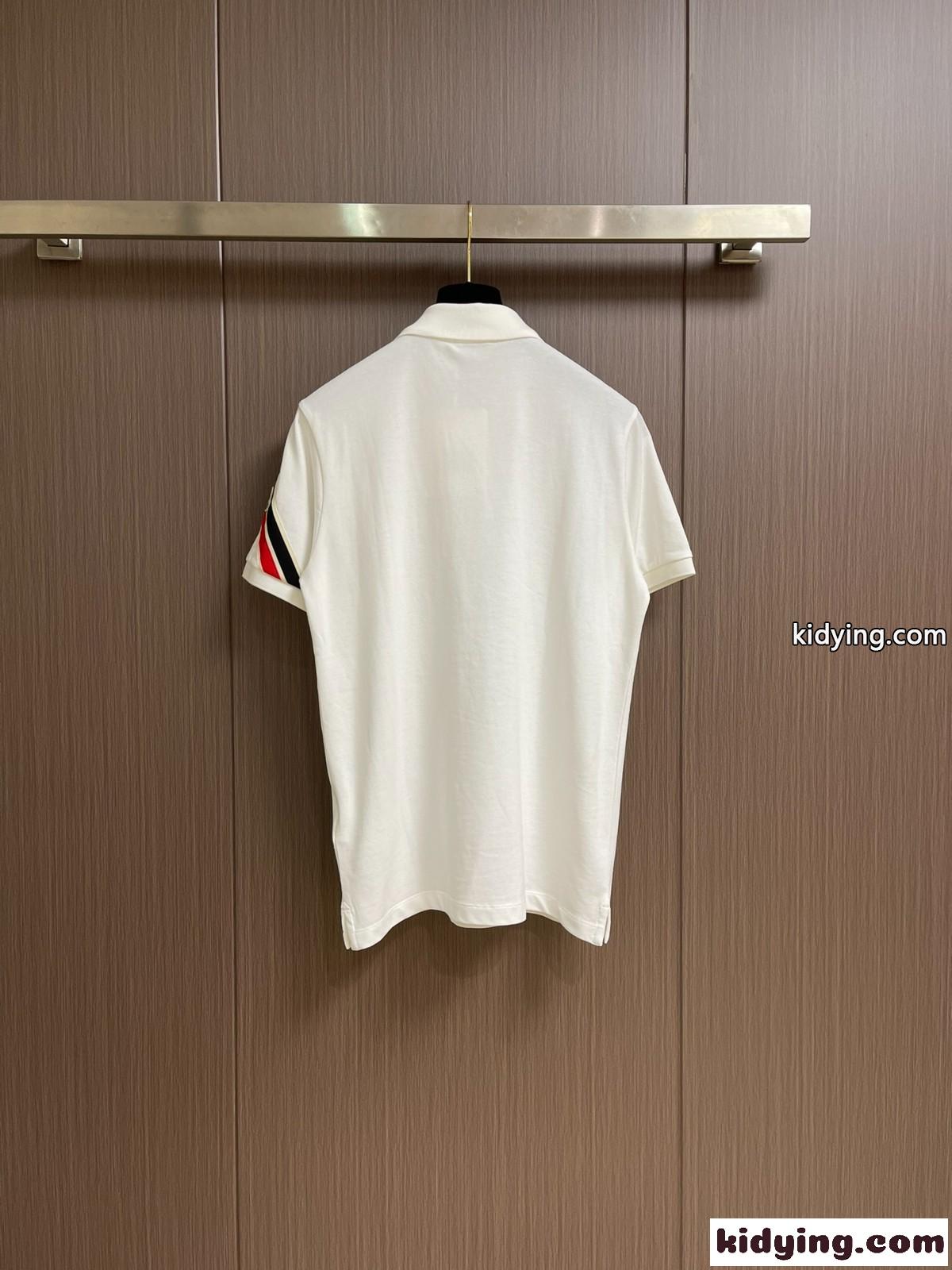 カジュアル モンクレール Tシャツ スーパーコピー コットンピケ 半袖ポロシャツ ホワイト-1