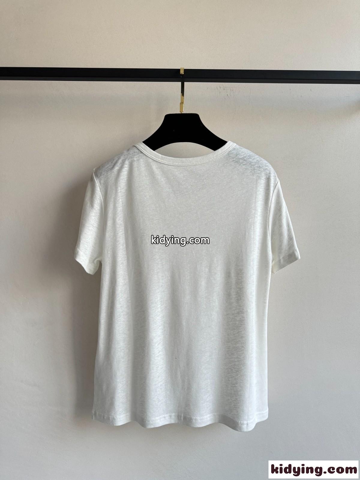 シンプル リネン＆コットン半袖Tシャツ ラルフローレン Tシャツ コピー ホワイト-1