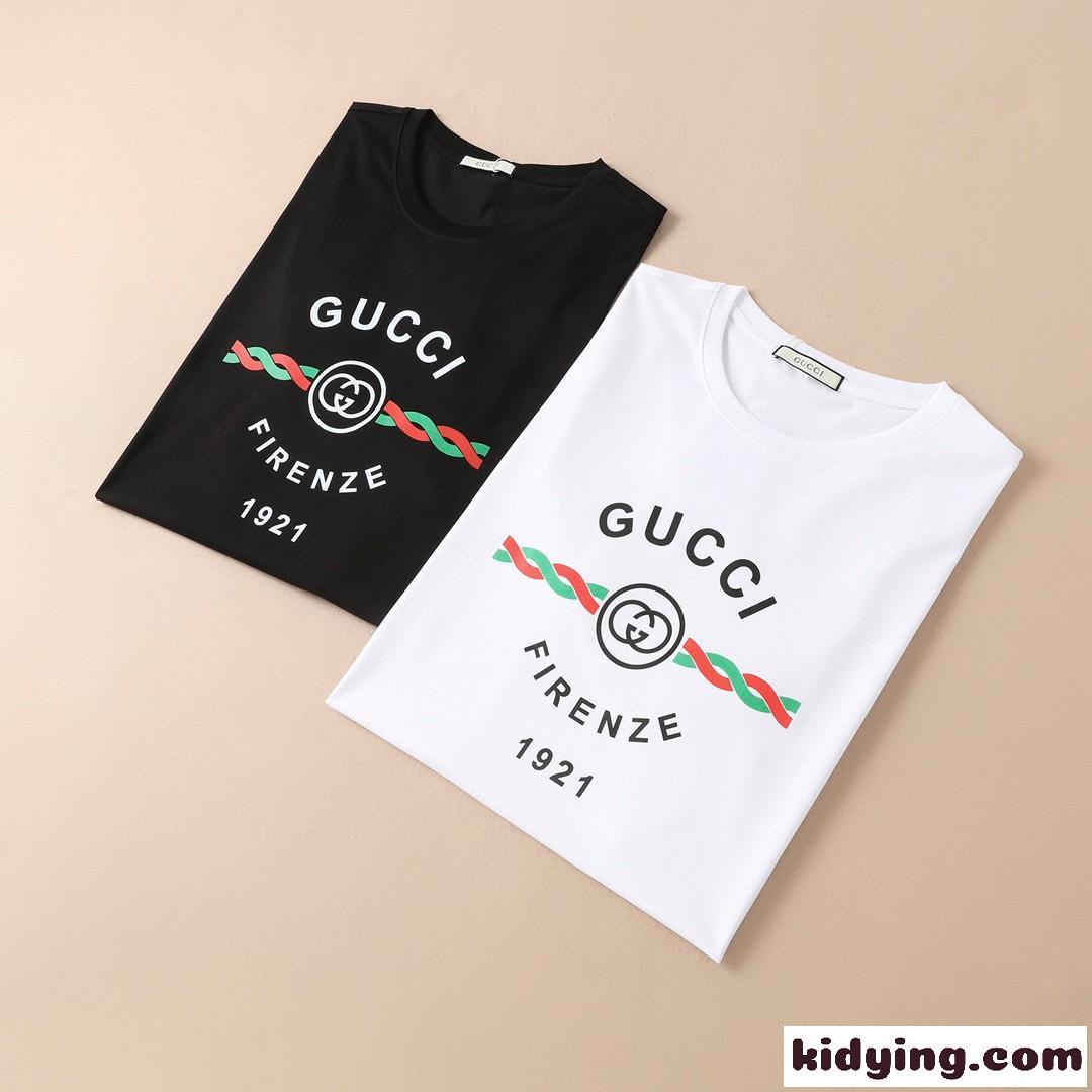 定番 合わせやすい ベーシック 快適 グッチ 半袖Tシャツ コピー おしゃれ プリント クルーネック トップス-1