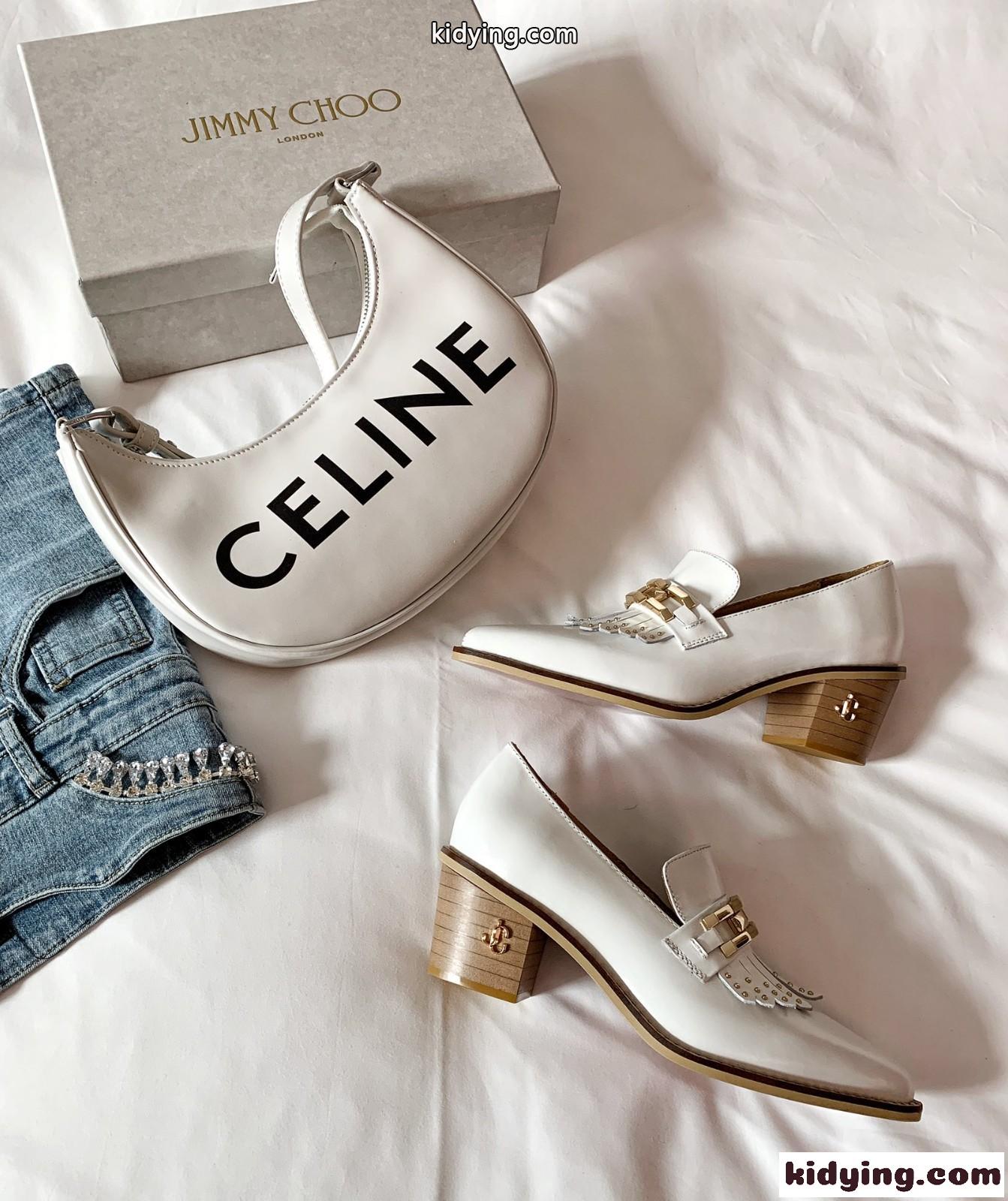 Jimmy choo 2021春夏の新型フリンジ金属ボタンの小さい革靴が盛大に登場 ジムシューズ レディース  コピー-0
