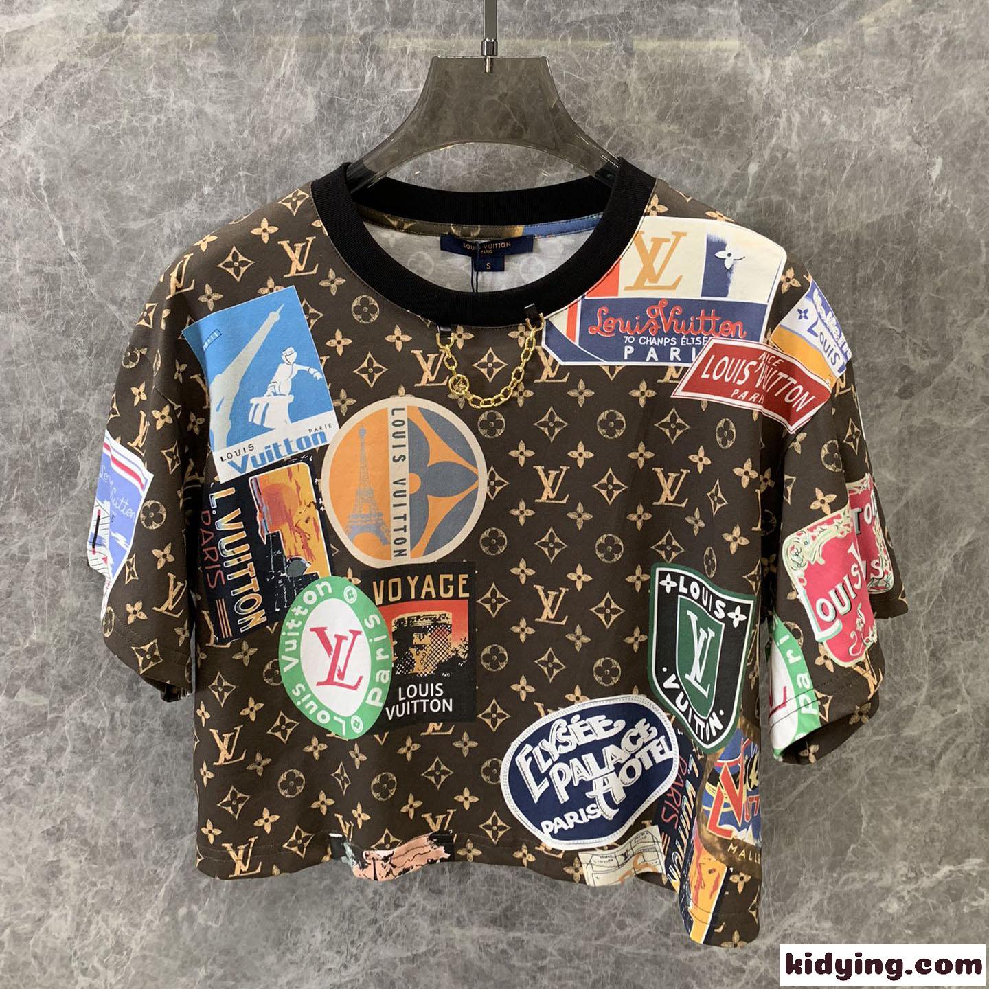 おしゃれ 人気 エリゼパレスクロップトップ ルイ・ヴィトン 半袖Tシャツ コピー-2