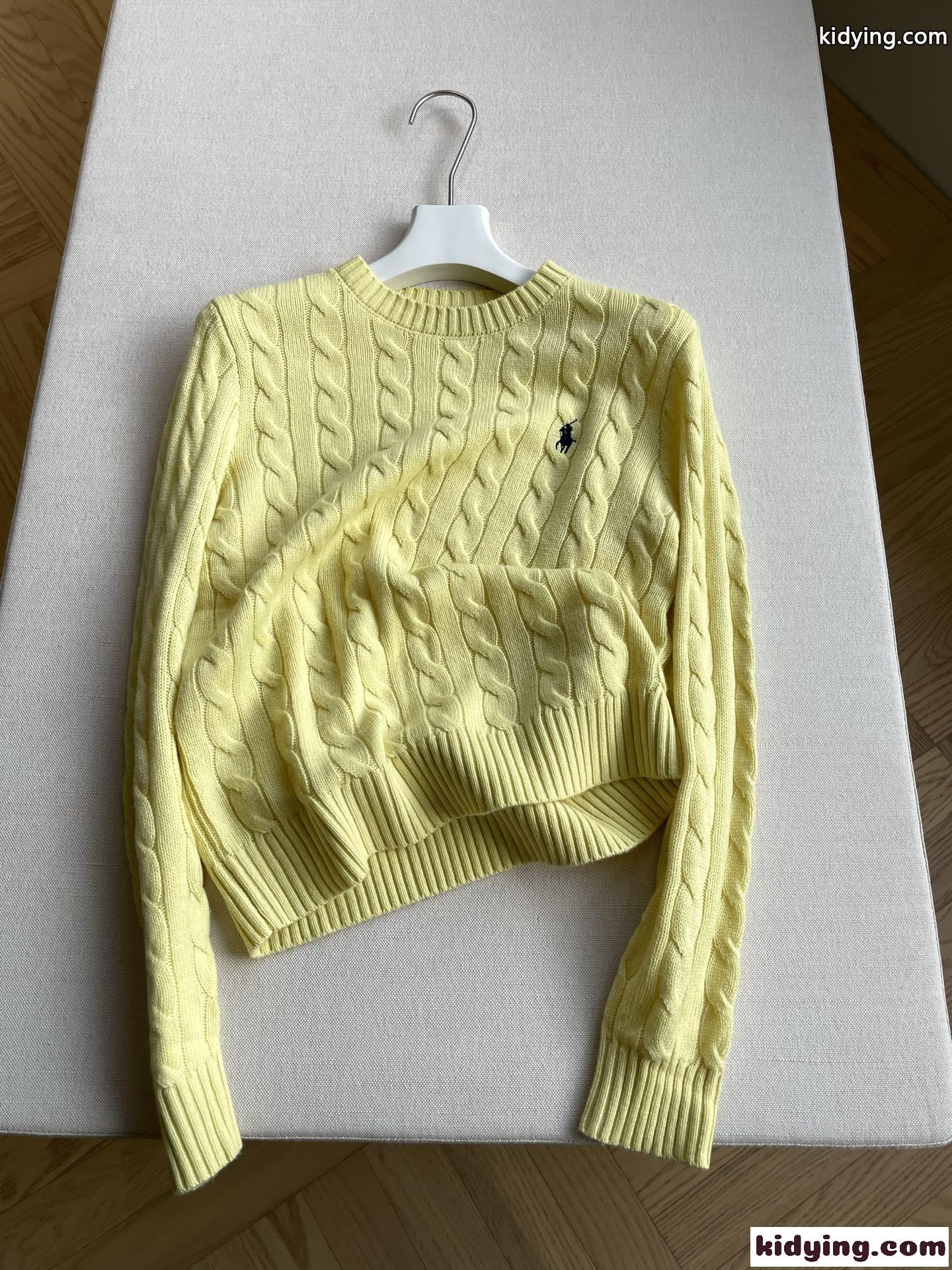 ケーブル編み クルーネック 定番 人気 ラルフローレン セーター 偽物 ロゴ刺繍 イエロー-1