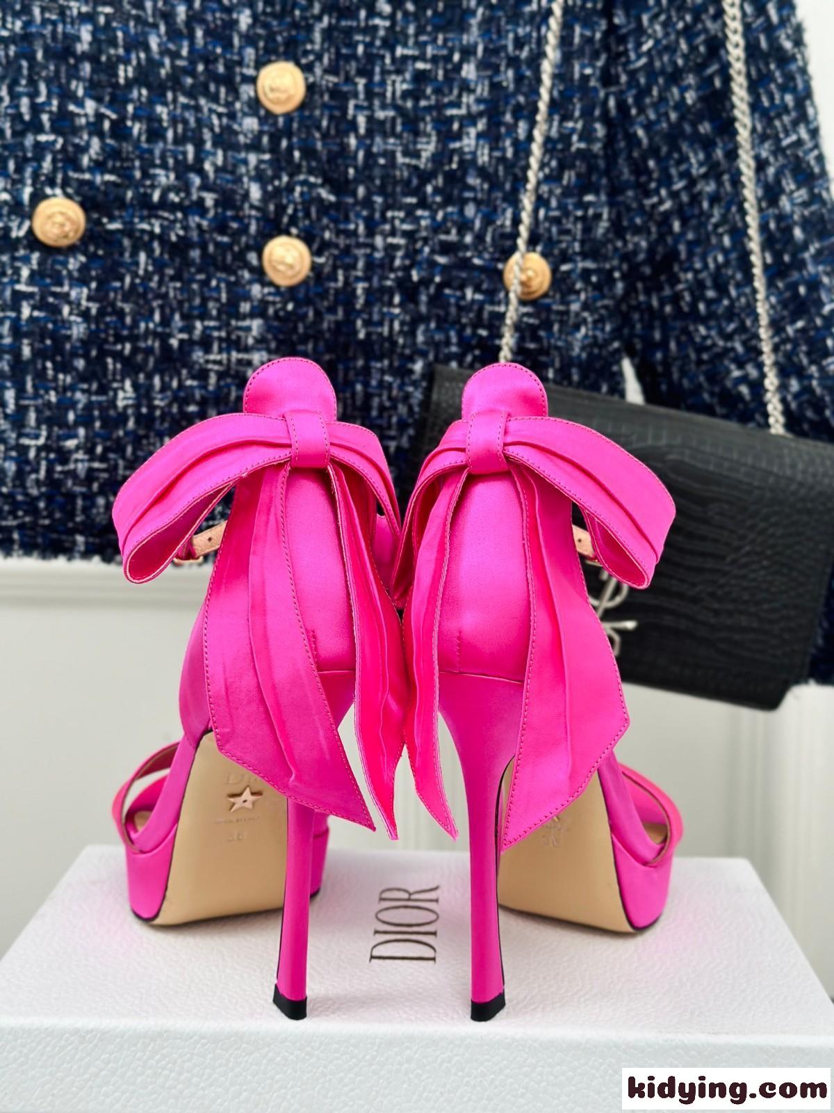 Mlle Dior ヒールサンダル クリスチャン・ディオール サンダル コピー ローズピンク-3