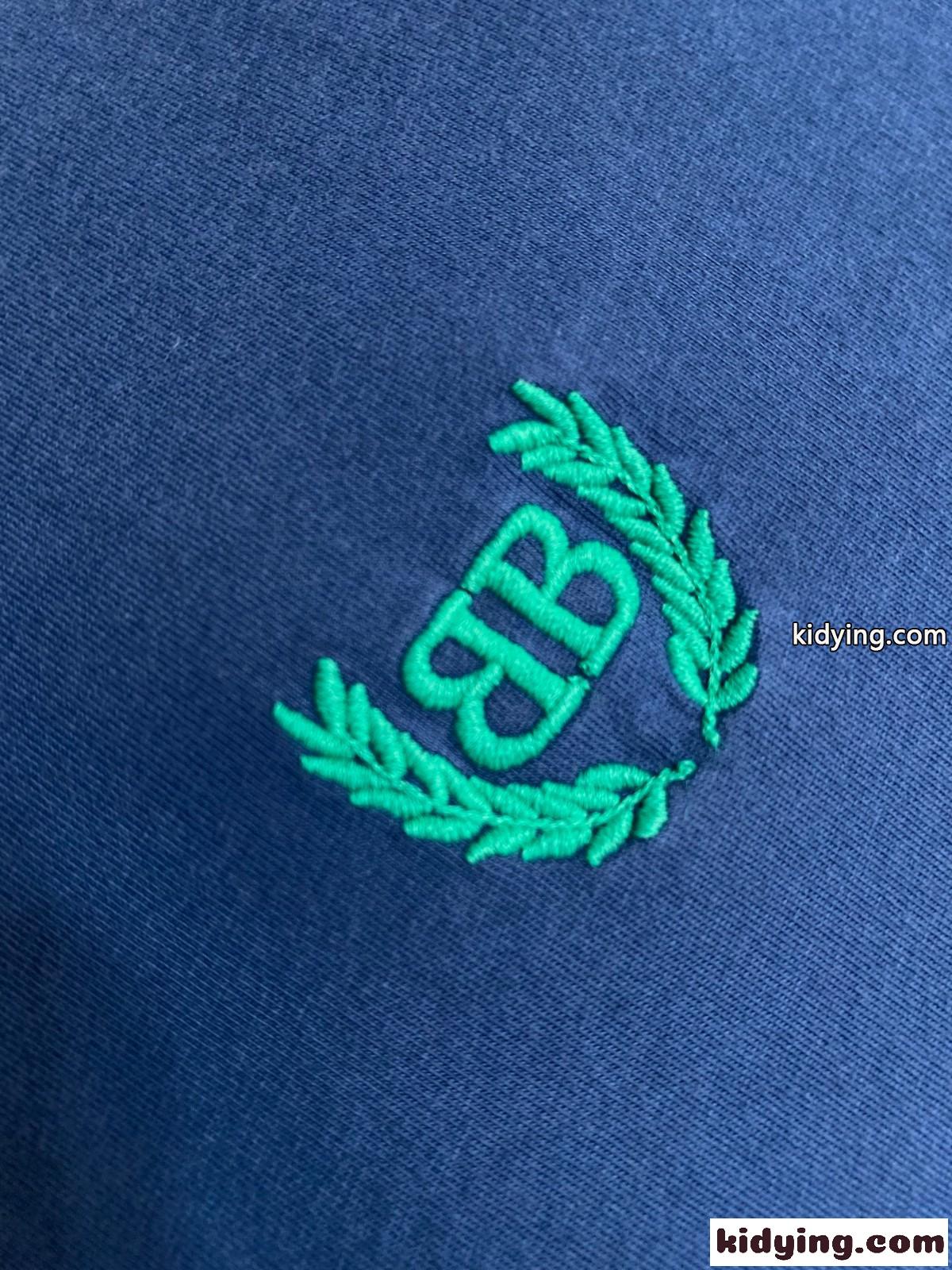 シンプル 刺繍入り クルーネック 半袖Tシャツ バレンシアガ Tシャツ コピー ブルー-4