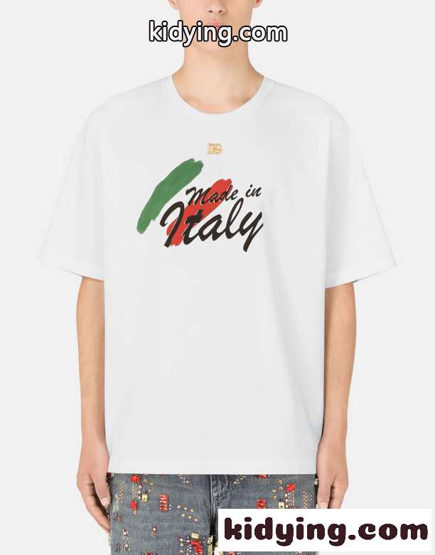 ベーシック 合わせやすい プリント ドルチェ&ガッバーナ Tシャツ コピー 半袖 クルーネック-3