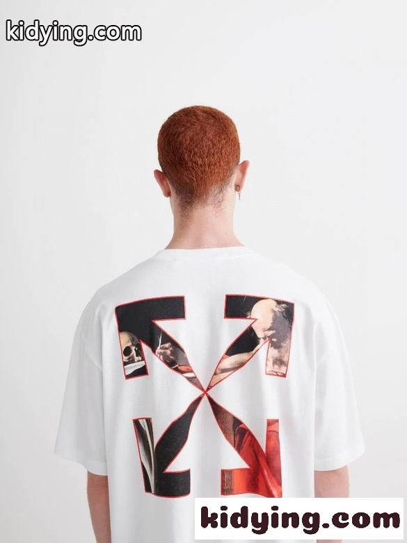 ゆったり 着心地いい プリント オフホワイト 半袖Tシャツ コピー 春夏 定番 相性抜群 カジュアル オシャレ ホワイト ブラック-1