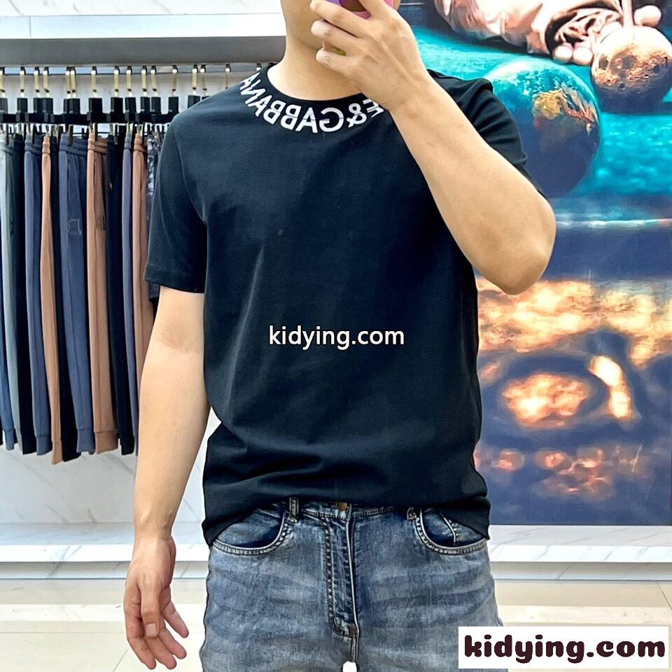 クルーネック ロゴ 半袖 メンズ ドルチェ&ガッバーナ Tシャツ コピー ブラック-2
