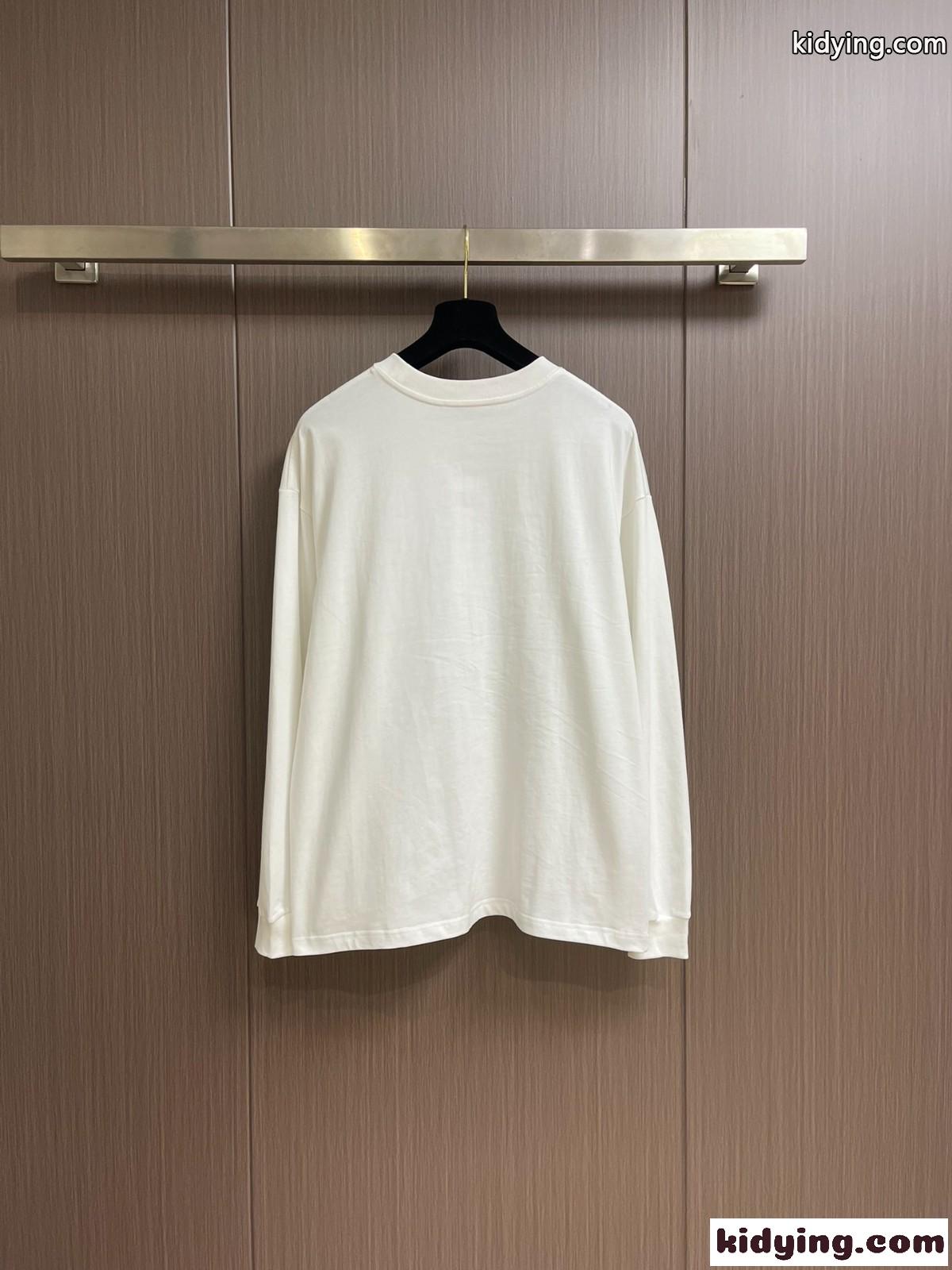 人気 バレンシアガ Tシャツ コピー カジュアル ロゴプリント 長袖Tシャツ-2