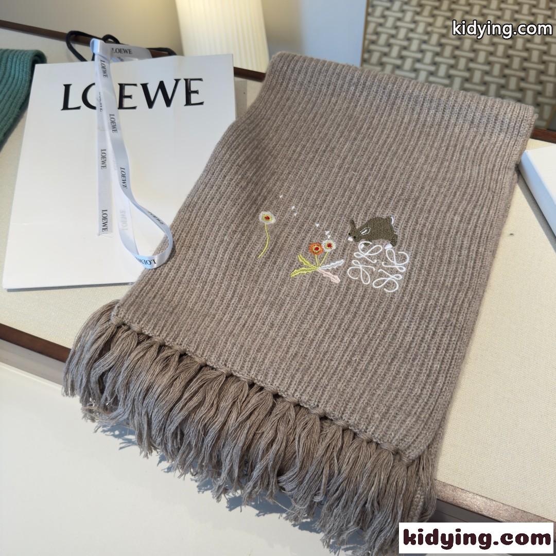LOEWE x Suna Fujita ロエベ スカーフ コピー アナグラム刺繍 ニットマフラー-0