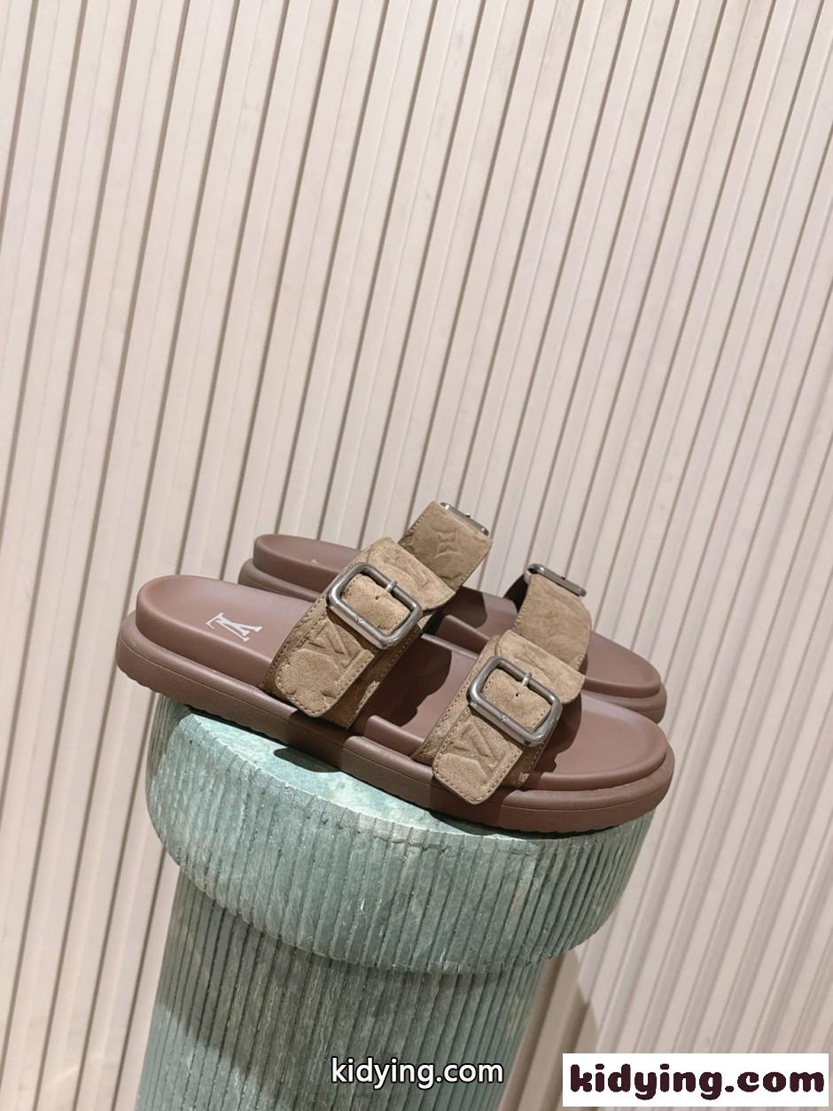 ルイ・ヴィトン サンダル コピー 洗練された スエード LV ヴェニス ミュール-2