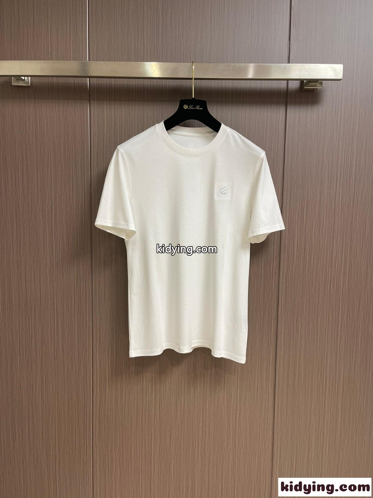 シンプル クルーネック 半袖Tシャツ エルメネジルド・ゼニア Tシャツ コピー ホワイト-2