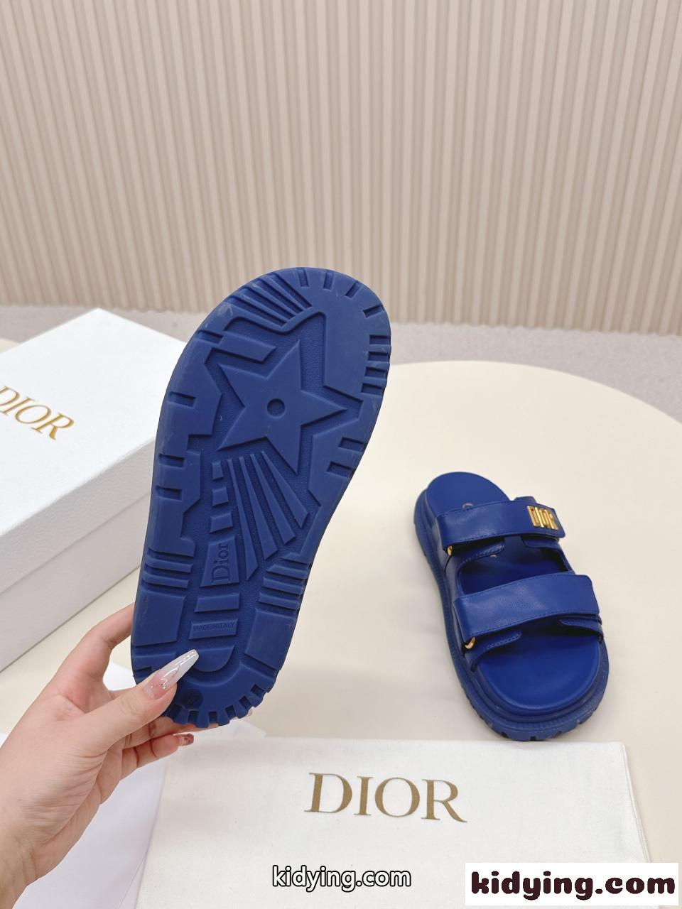 人気 軽量 快適 Dioract スライドサンダル クリスチャン・ディオール サンダル コピー ブルー-4