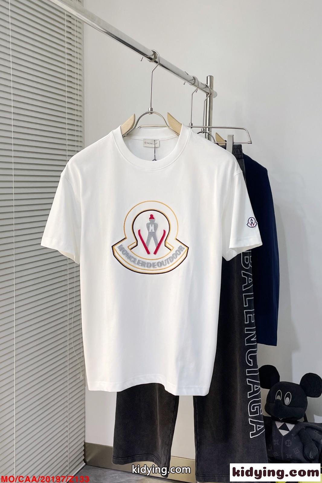 おしゃれ ロゴ クルーネック モンクレール Tシャツ コピー コットン 半袖Tシャツ-1