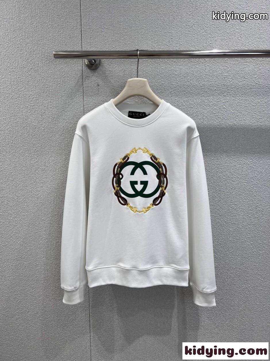 プリント コットンフリース スウェットシャツ グッチ Tシャツ 偽物 ホワイト-0