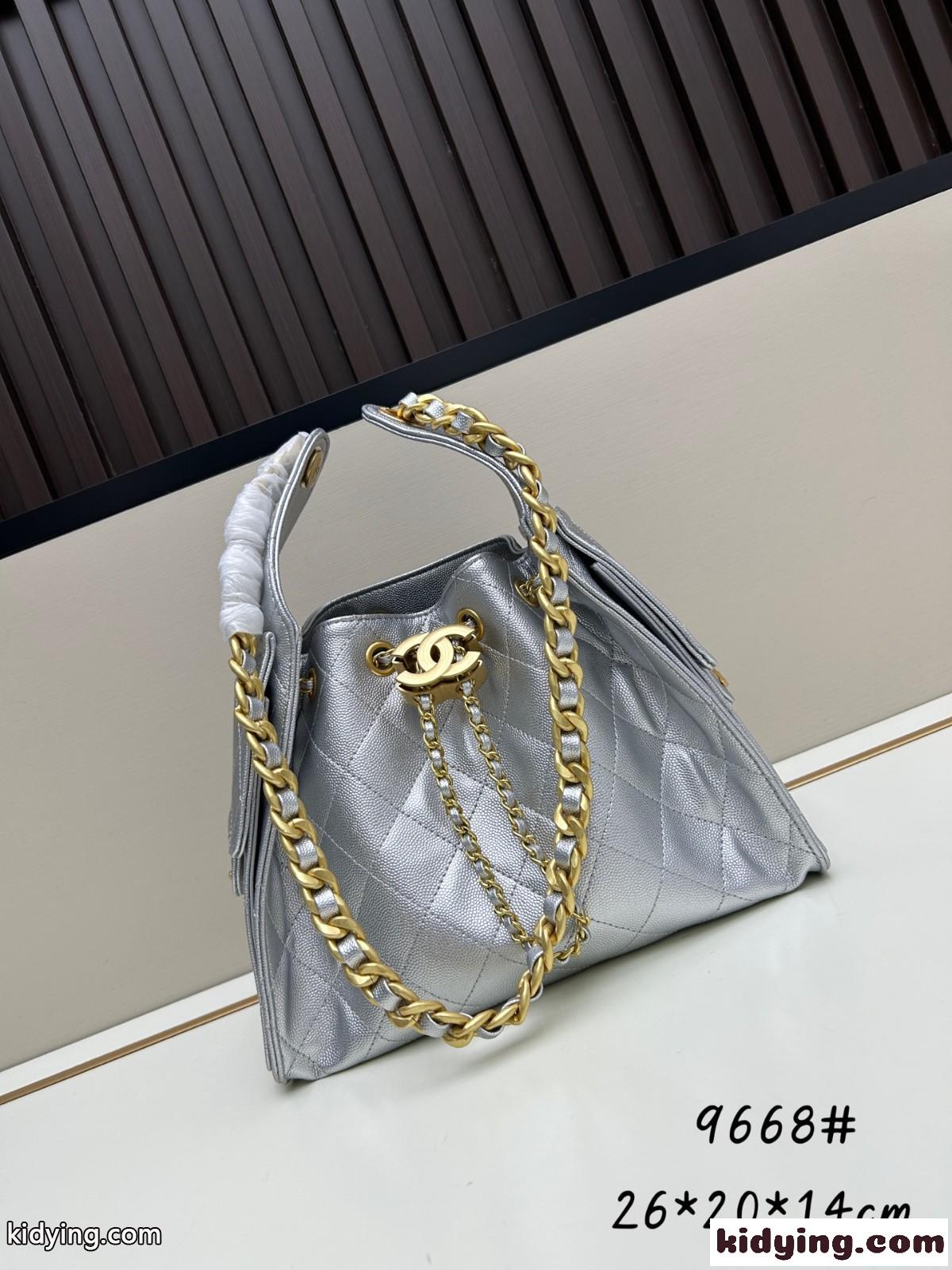 CHANEL25 ホーボーバッグ スモール シャネル バッグ コピー シルバー-1