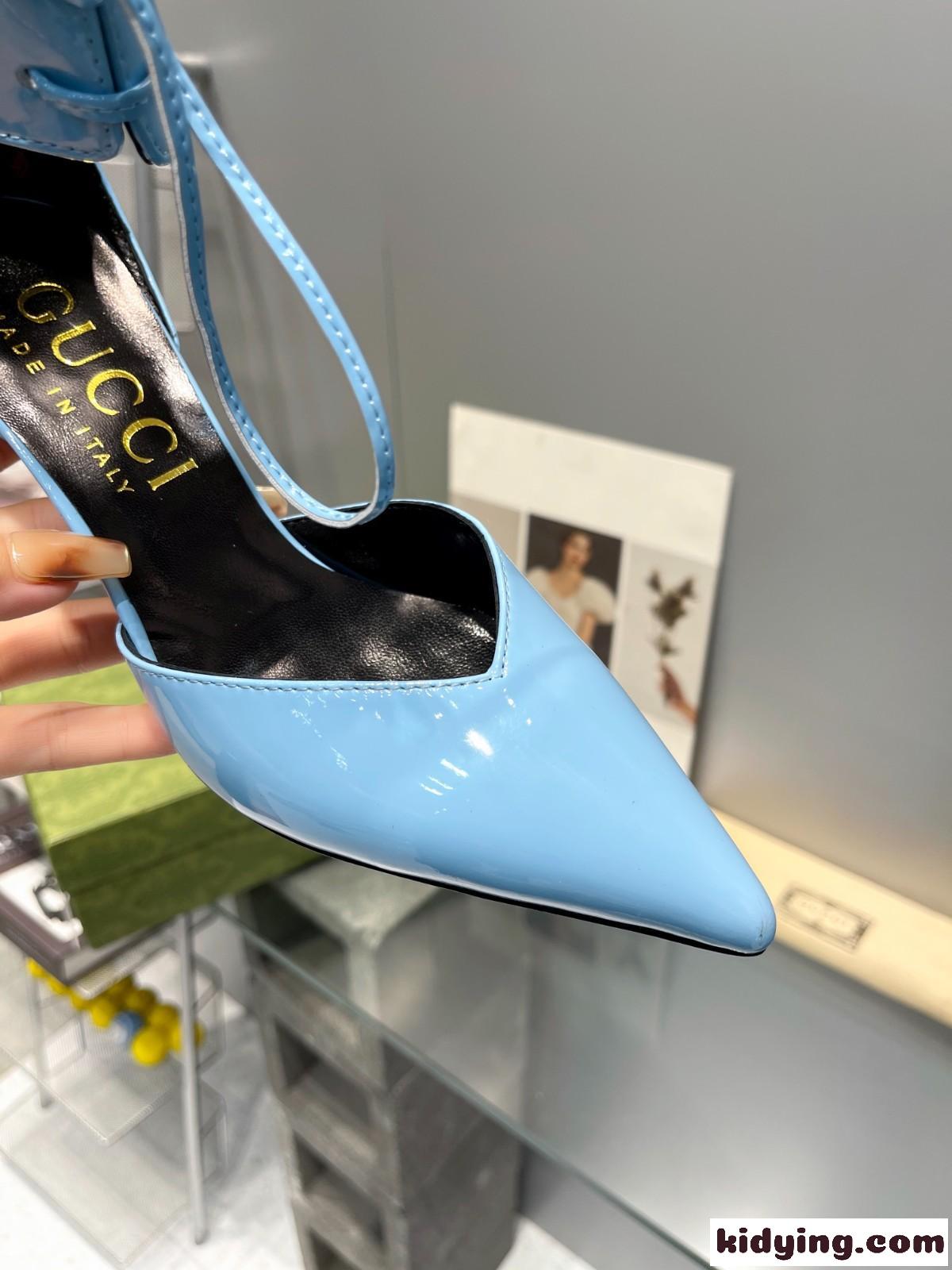 エレガント パテントレザー パンプス グッチ パンプス スーパーコピー ブルー-3