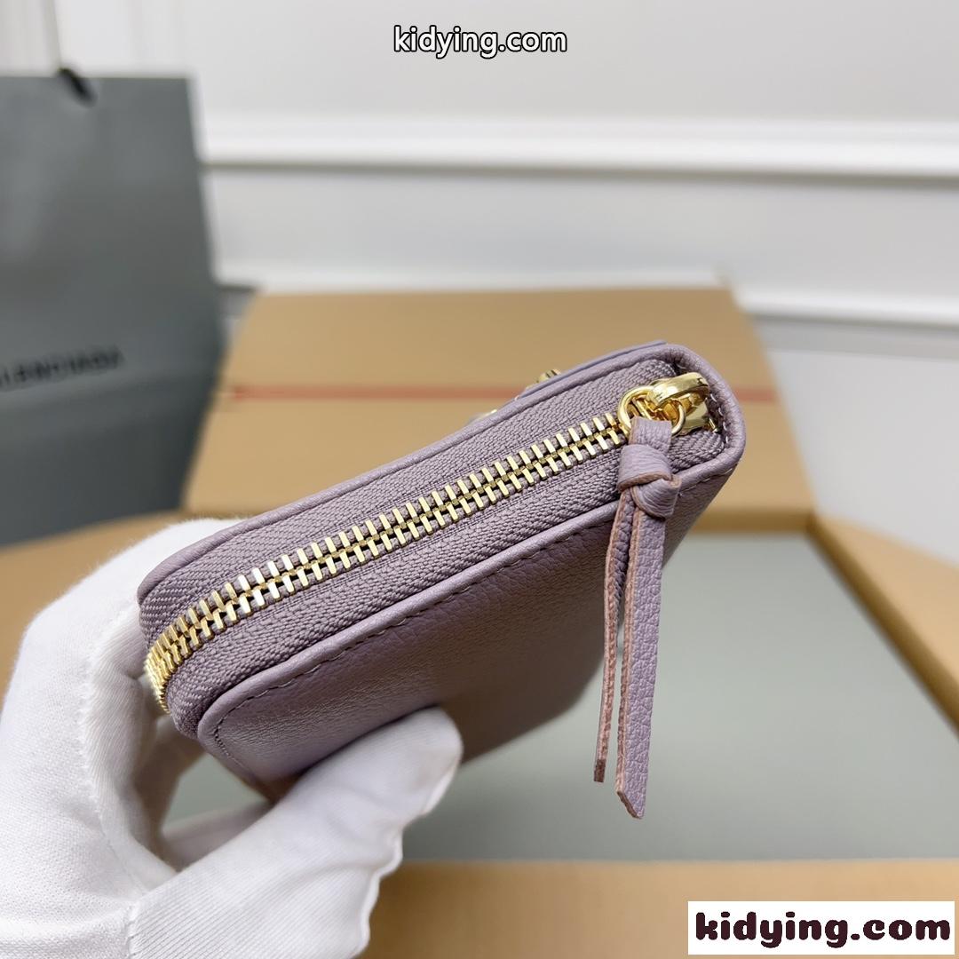定番 ラウンドファスナー 長財布 バレンシアガ 財布 コピー パープル-2