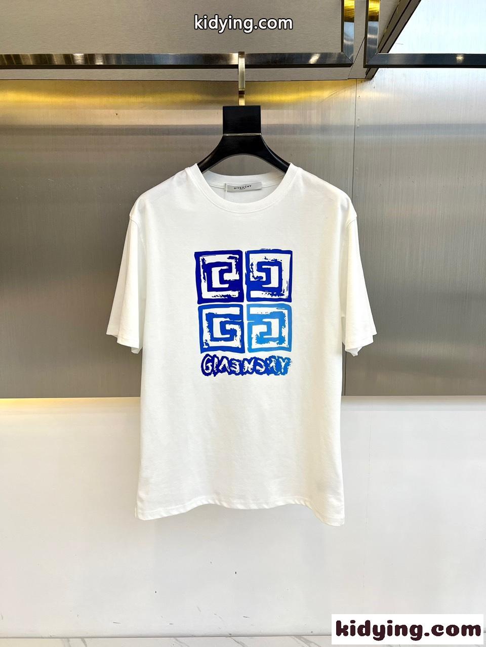 カジュアル ロゴ クルーネック 半袖Tシャツ ジバンシィ Tシャツ コピー ホワイト-0