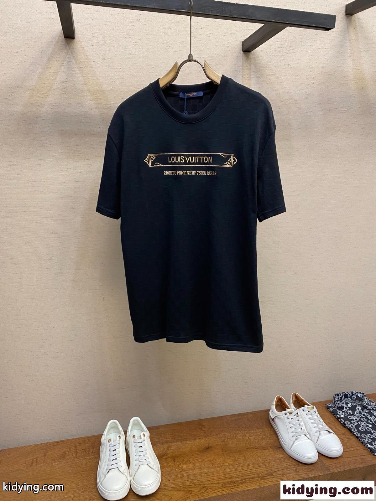 エンベリッシュド ダミエ ピケTシャツ ルイ・ヴィトン Tシャツ コピー クルーネック-2