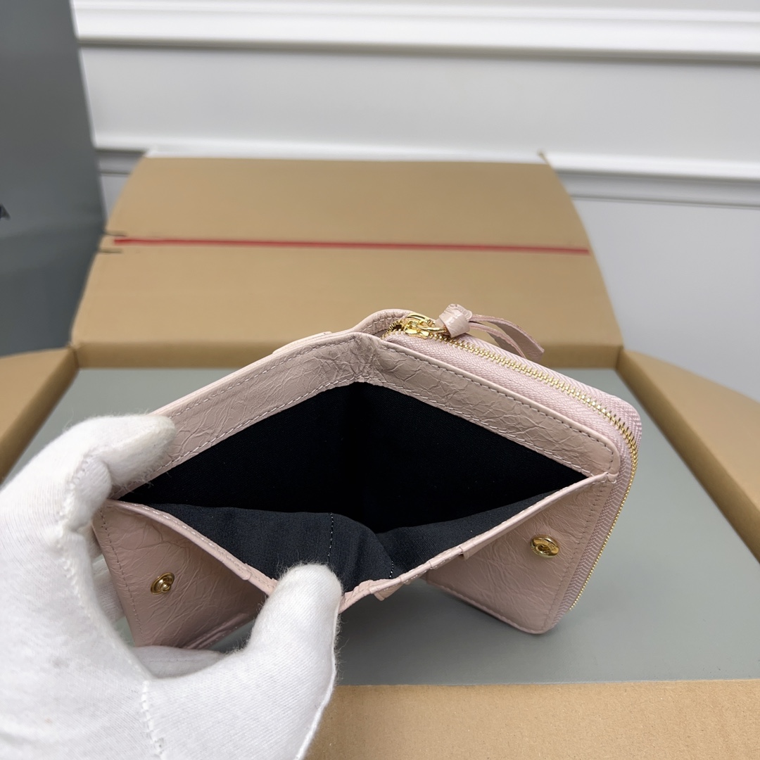 上品 高級感 コンパクトウォレット バレンシアガ 財布 コピー 二つ折り財布 ピンク-4