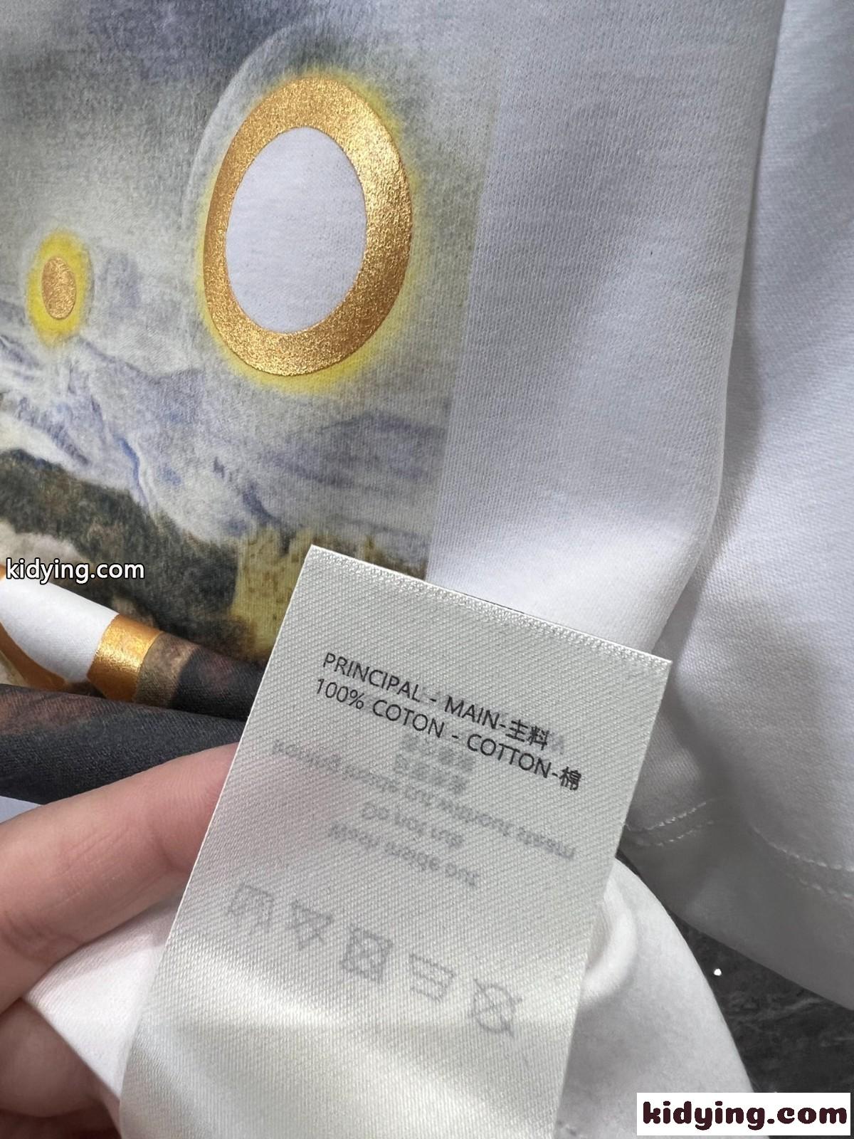 Louis Vuitton x Laurent Grasso プリントTシャツ コピー コットン クロップド丈-4