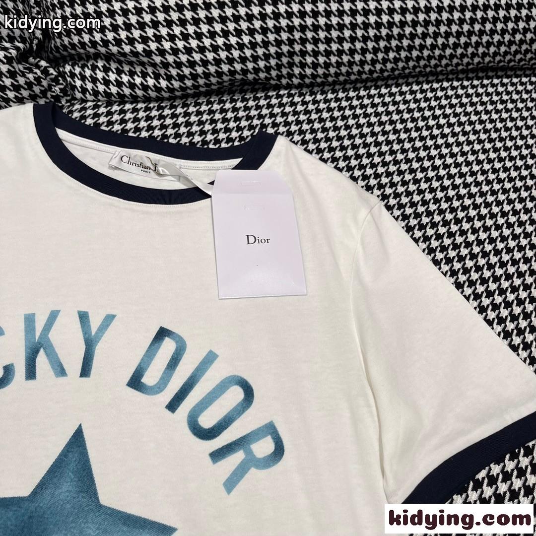 LUCKY DIOR ベーシック おしゃれ クルーネック クリスチャン・ディオール Tシャツ コピー 半袖 トップス-1