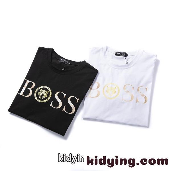 定番 人気 クルック ヒューゴ・ボス Tシャツ コピー 半袖 ロゴ 快適 着心地いい トップス ホワイト ブラック-0