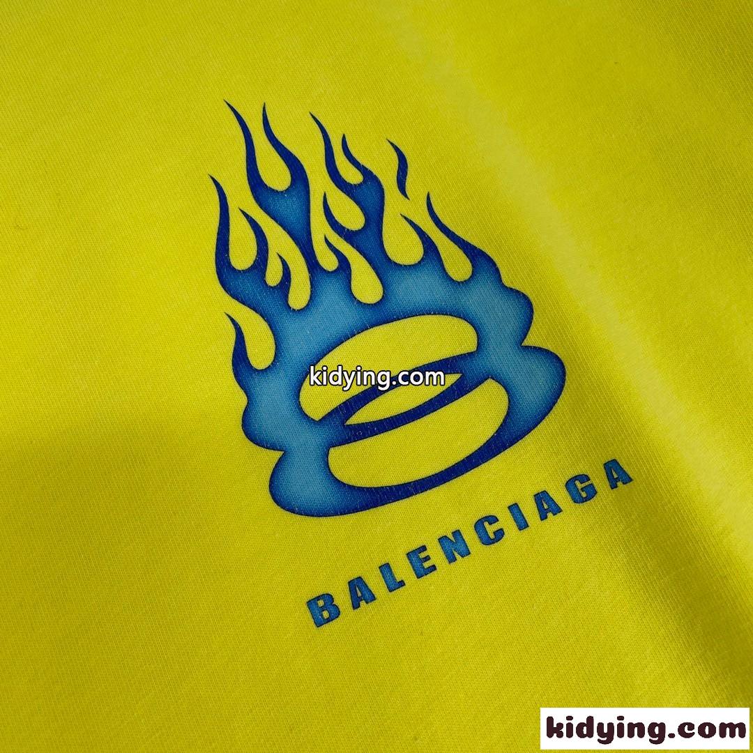 カジュアル プリント オーバーサイズTシャツ バレンシアガ 半袖Tシャツ コピー イエロー-2